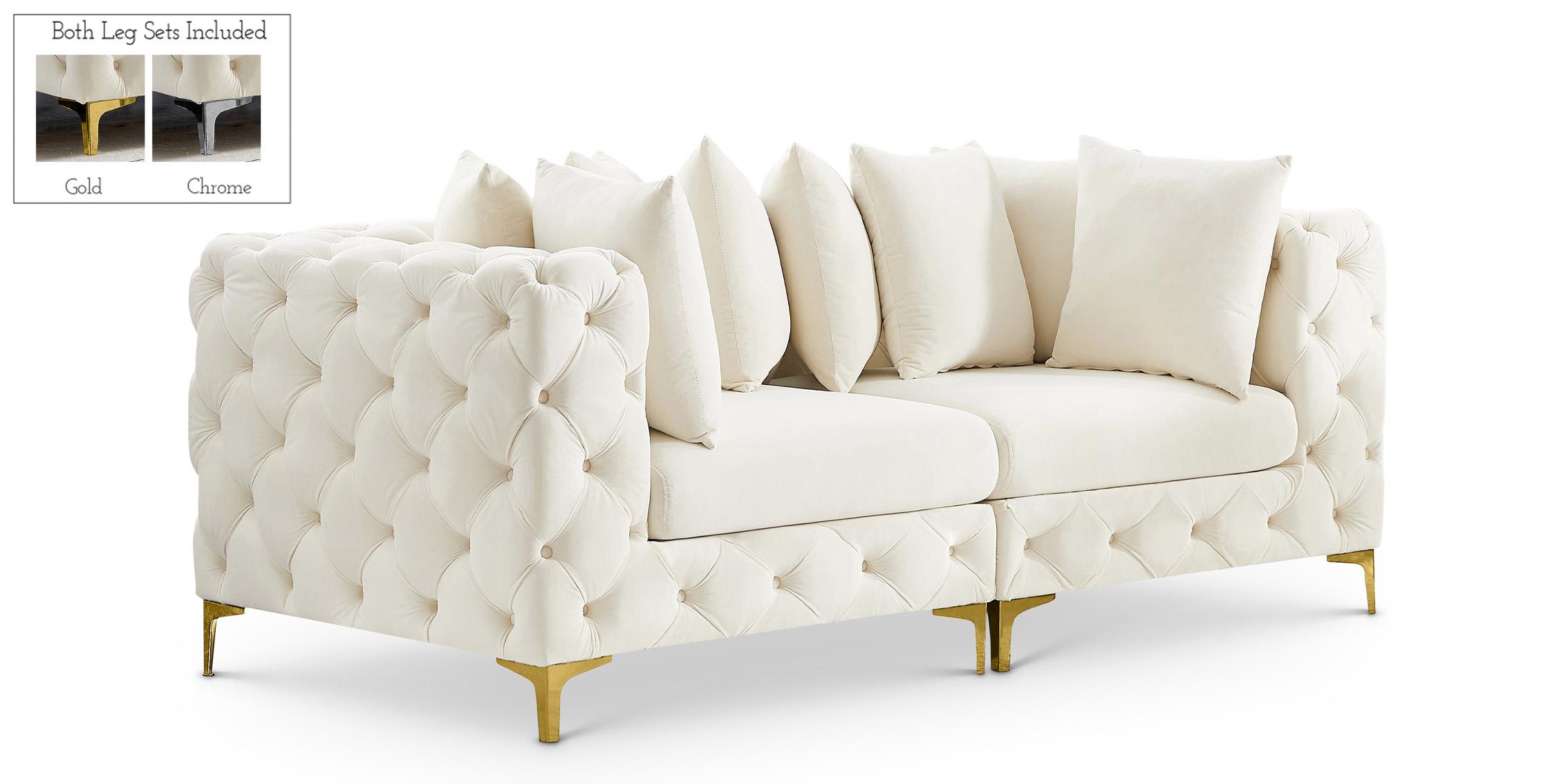 

    
Glam Cream Velvet Modular Sofa TREMBLAY 686Cream-S78 Meridian Modern
