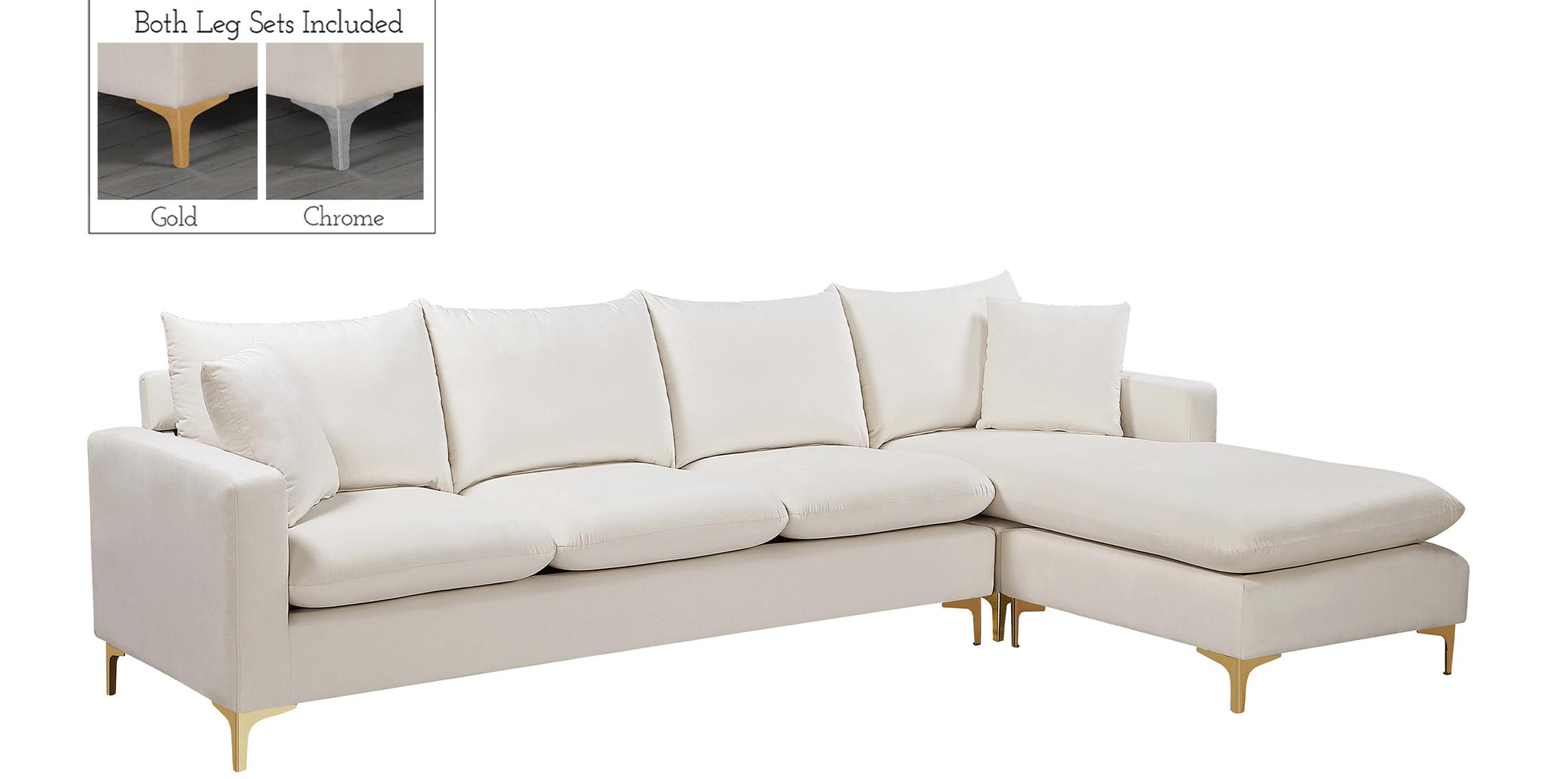 

    
Meridian Furniture Naomi 636Cream Sectional Sofa Chrome/Cream/Gold 636Cream-Sectional
