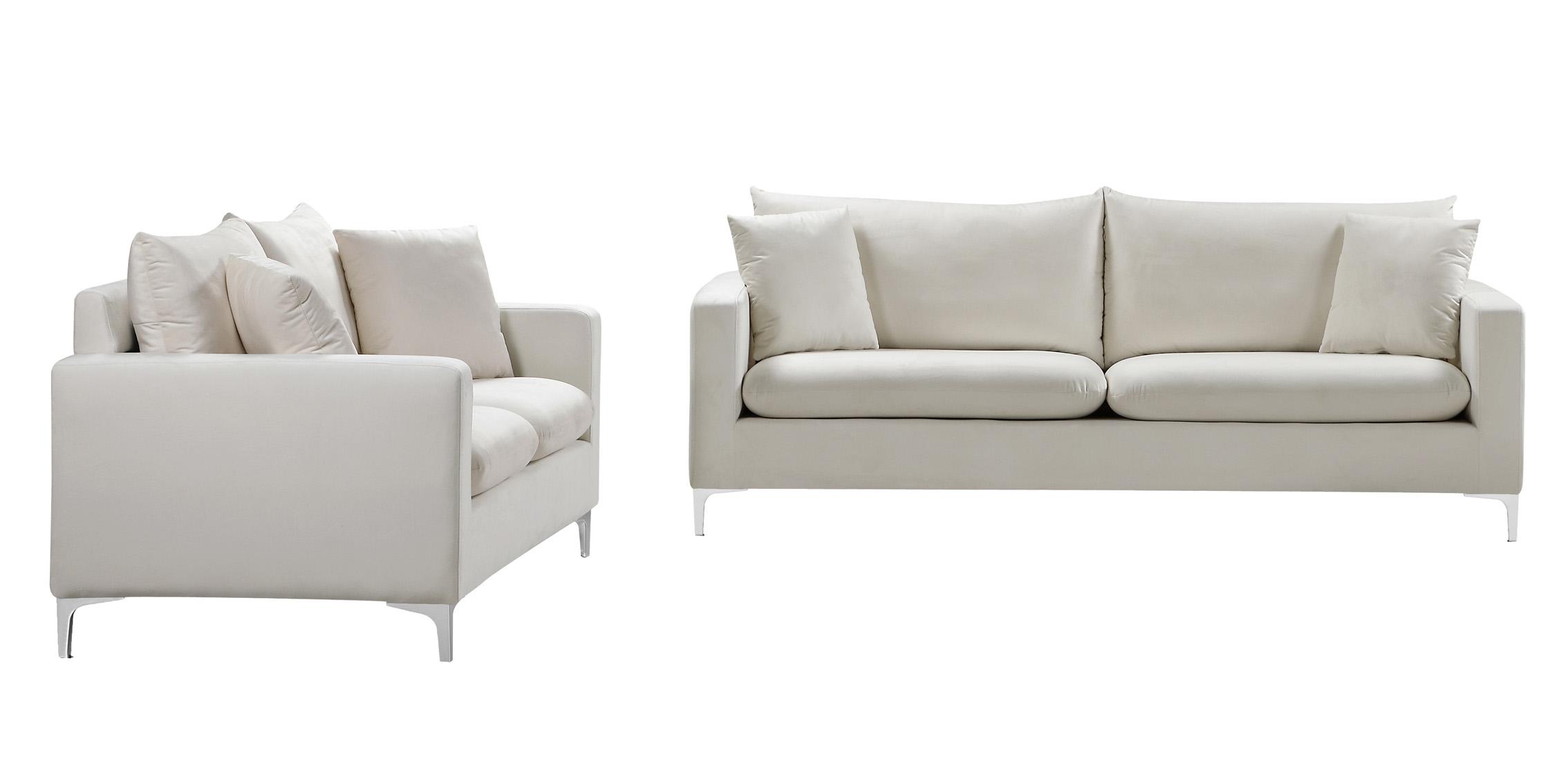 

    
Glam Cream Velvet Sofa Set 2Pcs 633Cream-S Naomi Meridian Modern Contemporary
