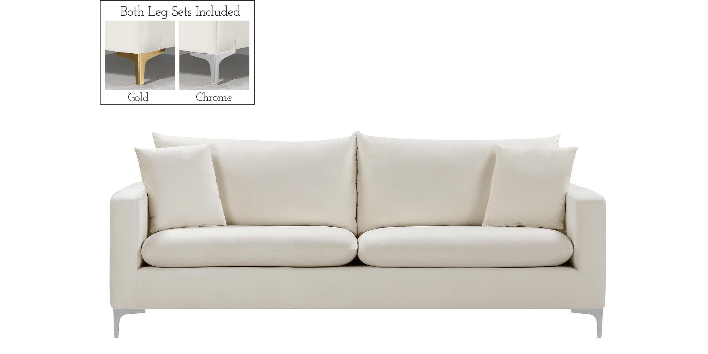

    
633Cream-S-Set-3 Glam Cream Velvet Sofa Set 3Pcs 633Cream-S Naomi Meridian Modern Contemporary
