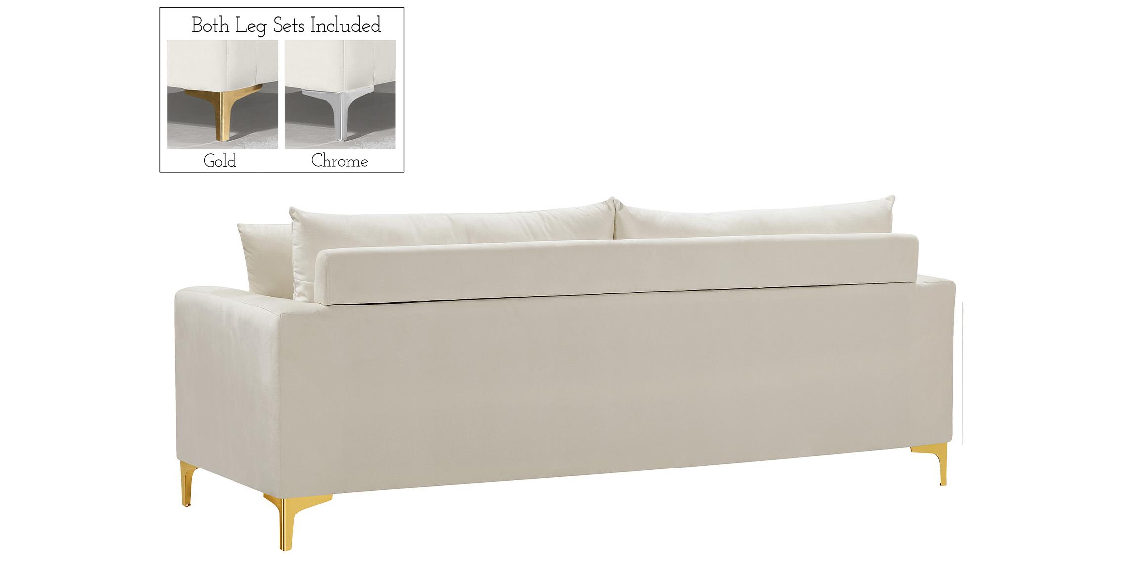

    
 Shop  Glam Cream Velvet Sofa Set 3Pcs 633Cream-S Naomi Meridian Modern Contemporary

