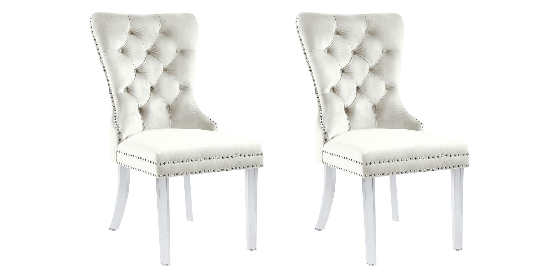 

        
Meridian Furniture MILEY  746Cream-C Dining Chair Set Cream Velvet 704831400021
