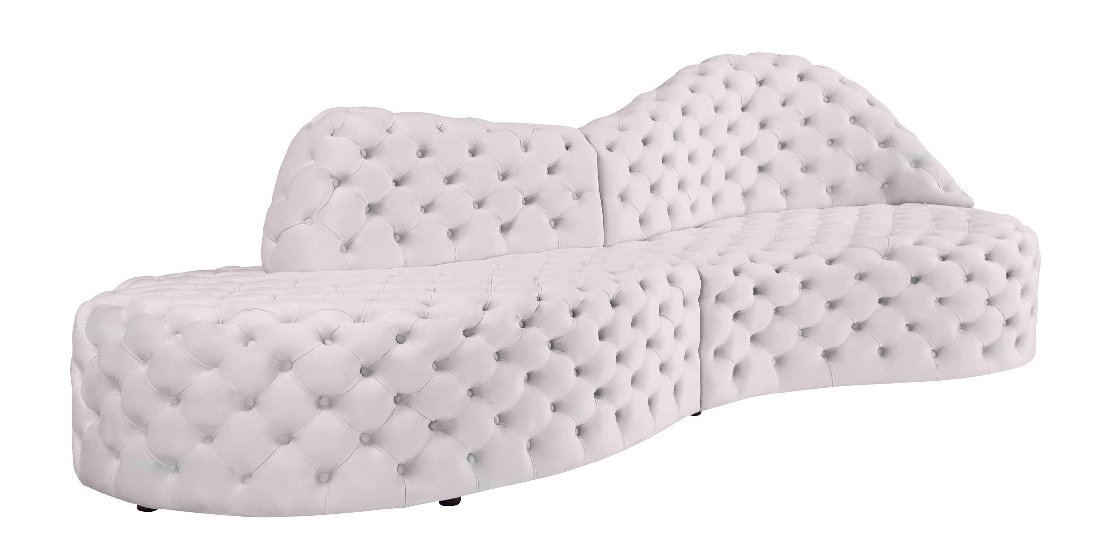 Contemporary, Modern Sectional Sofa ROYAL 654Cream 654Cream-Sectional in Cream Velvet