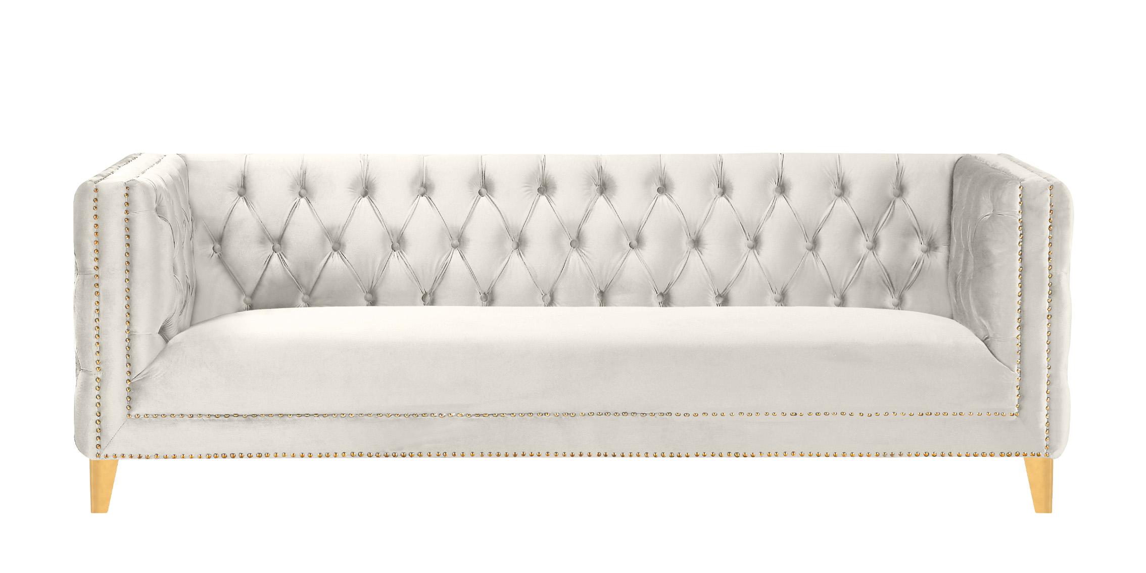 

    
Glam Cream Velvet Sofa MICHELLE 652Cream-S Meridian Contemporary Modern
