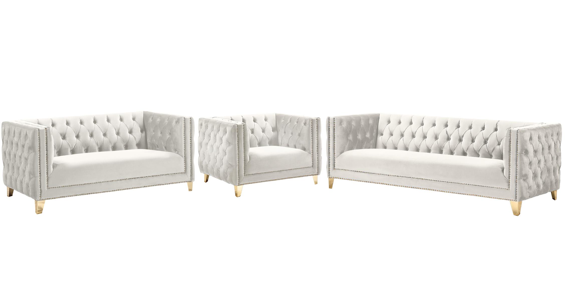 

    
 Photo  Glam Cream Velvet Sofa Set 2Pcs MICHELLE 652Cream Meridian Contemporary Modern
