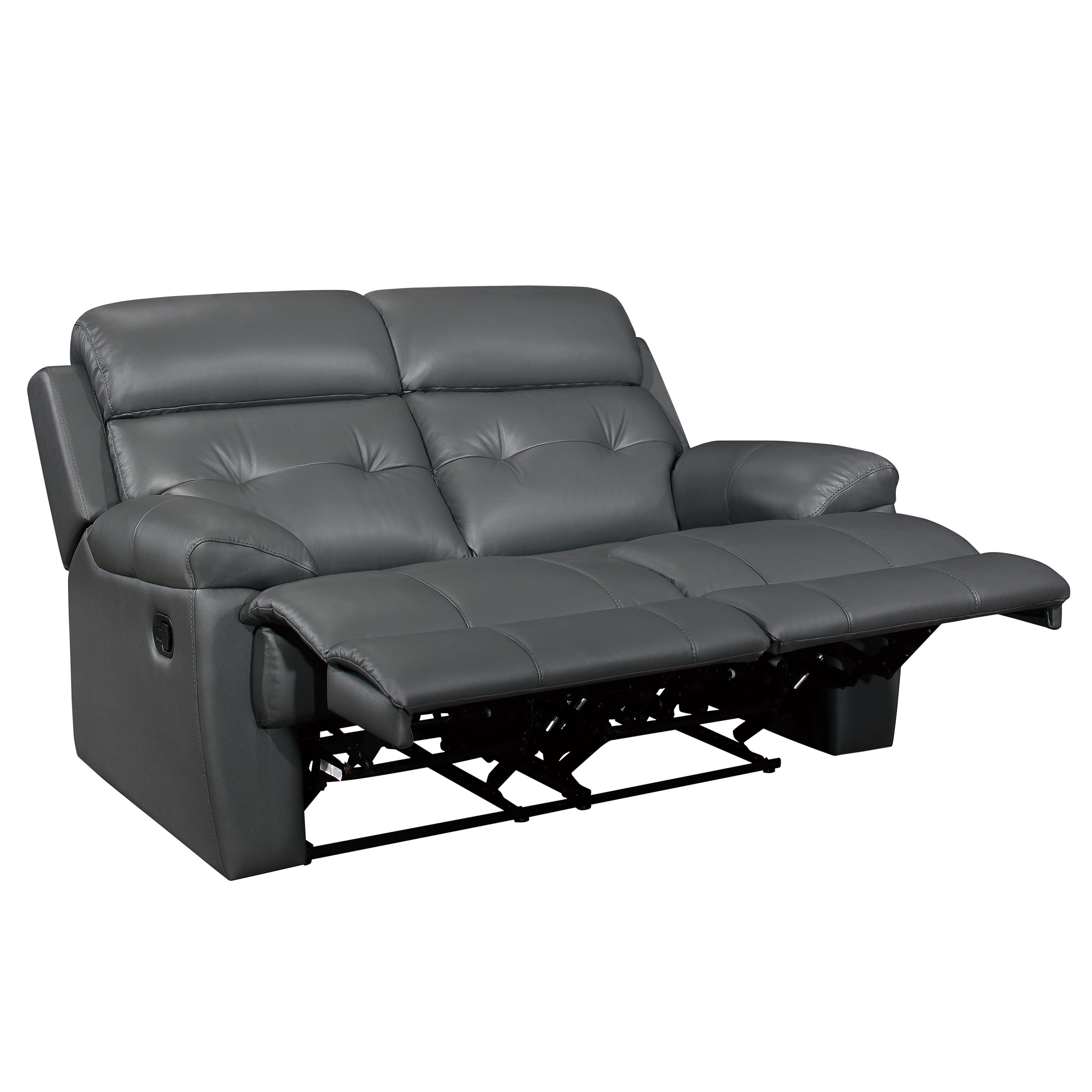 

    
9529DGY-2PC Glam Dark Gray Leather Reclining Sofa Set 2pcs Homelegance 9529DGY Lambent
