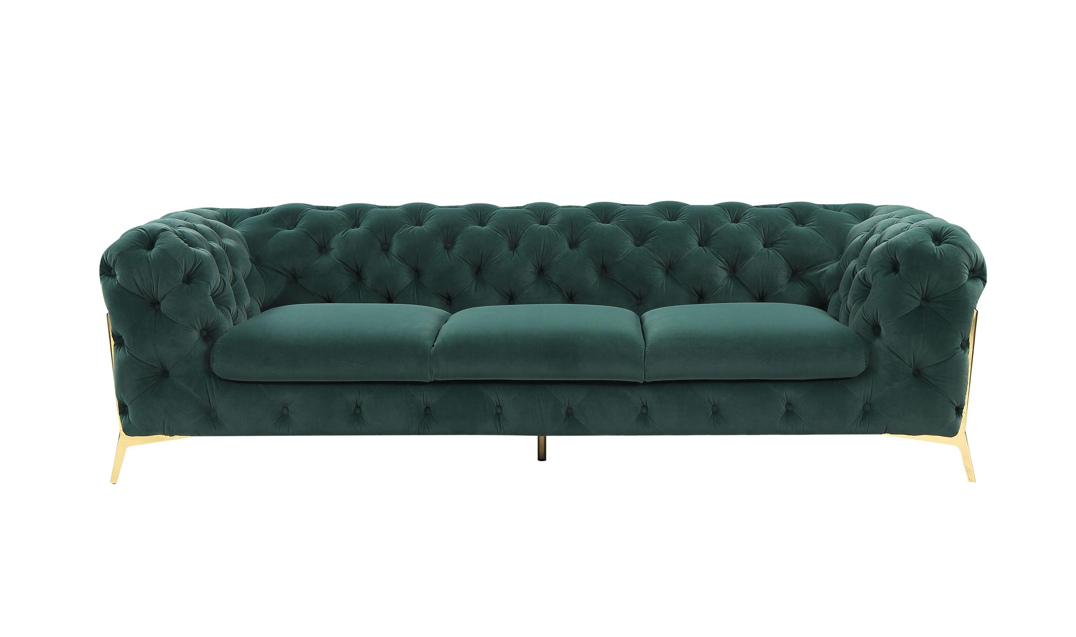 

    
VGKNK8520-GRN-SET Glam Emerald Velvet Tufted Sofa Set 3P Divani Casa Quincey VIG Contemporary
