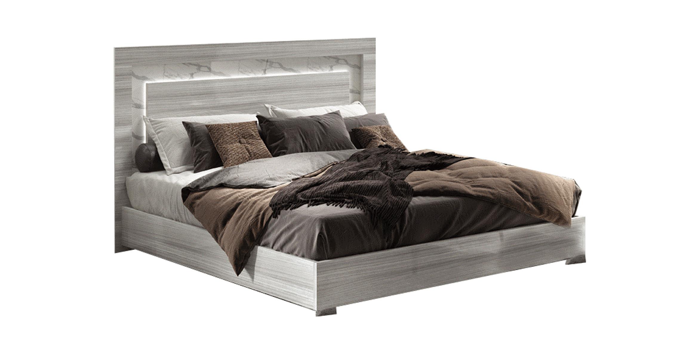 Contemporary, Modern Platform Bed CARRARABEDQSGREY CARRARABEDQSGREY in Gray 