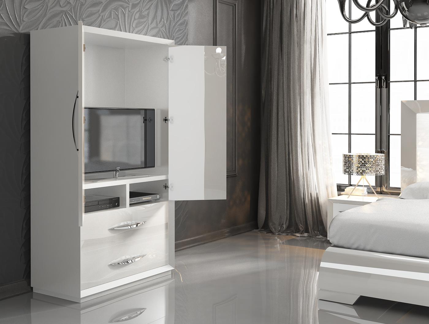 

    
Glam Glossy White 2 Door Wardrobe CARMEN ESF MADE IN SPAIN Modern Contemporary
