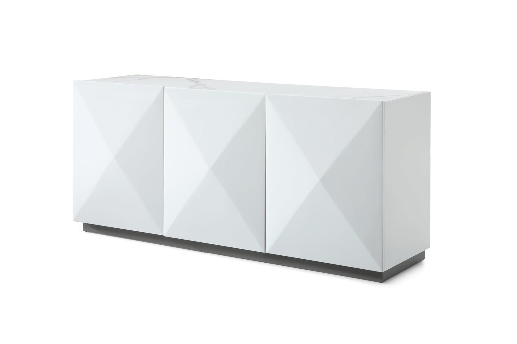 

    
Glam Glossy White 3 Doors Buffet 3012 ESF Made in Italy Contemporary Modern
