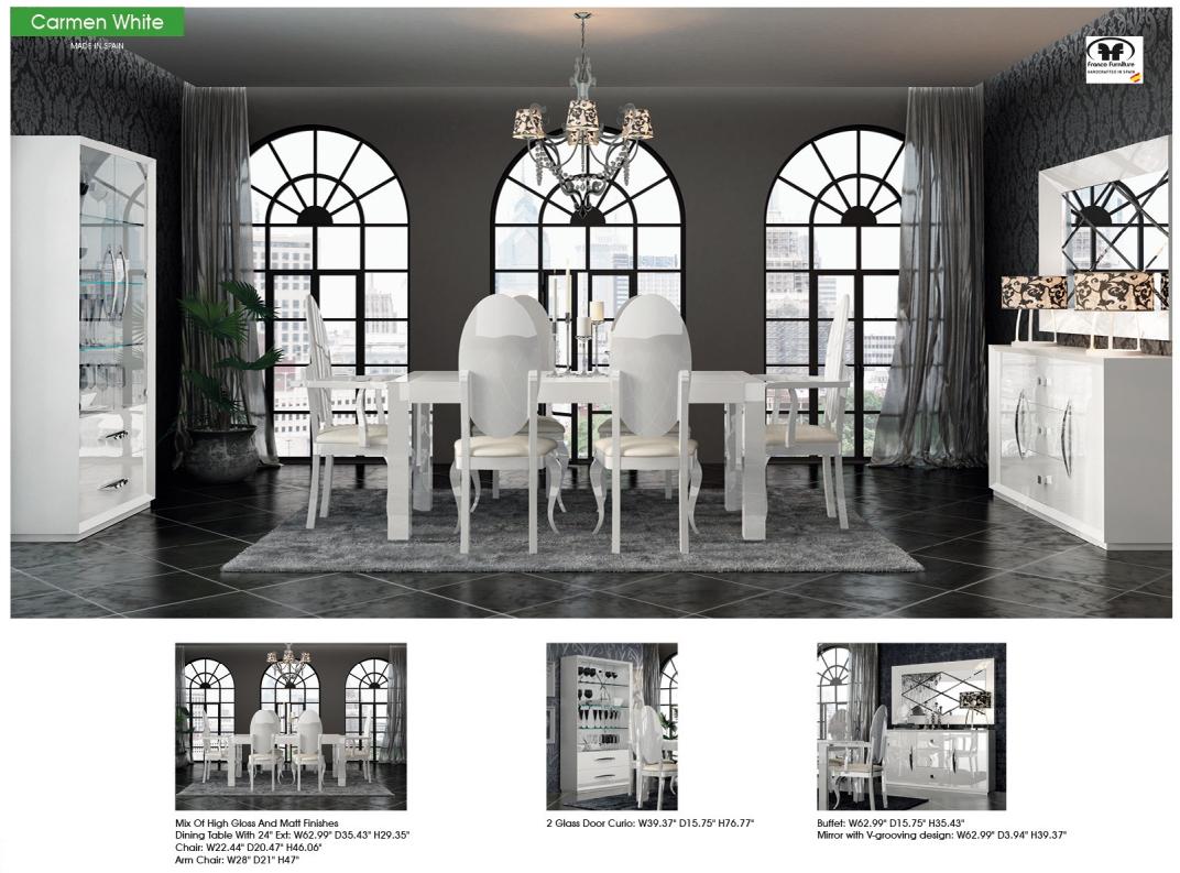 

                    
Buy Glam Glossy White Extendable Dining Table Set 7P CARMEN ESF MADE IN SPAIN Modern
