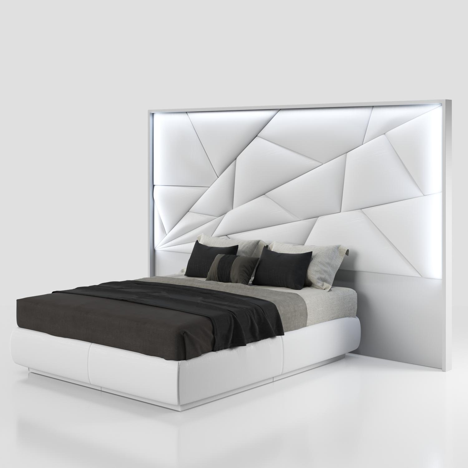 

    
ESF Majesty &amp; Kiu Platform Bedroom Set White MAJESTYKS-2N-3PC
