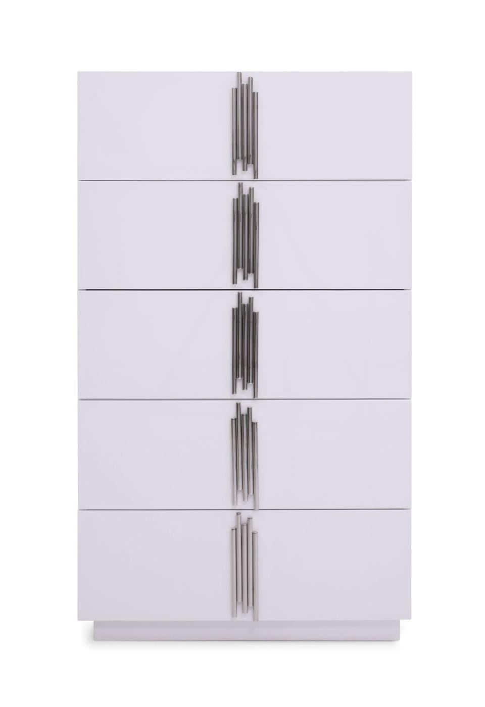 Contemporary, Modern Chest Token VGVCJ815-5H-WHT-3-3 in White 