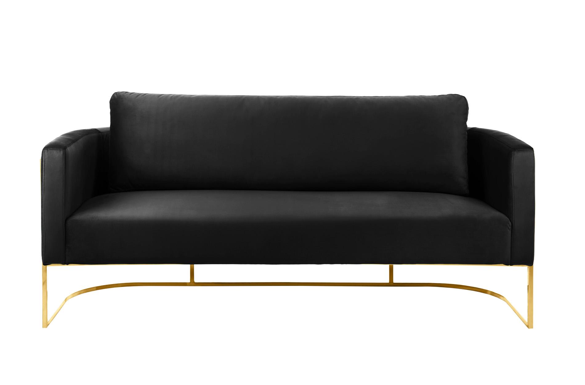 

    
692Black-S-Set-2 Glam Gold & Black Velvet Sofa Set 2Pcs CASA 692Black-S Meridian Contemporary
