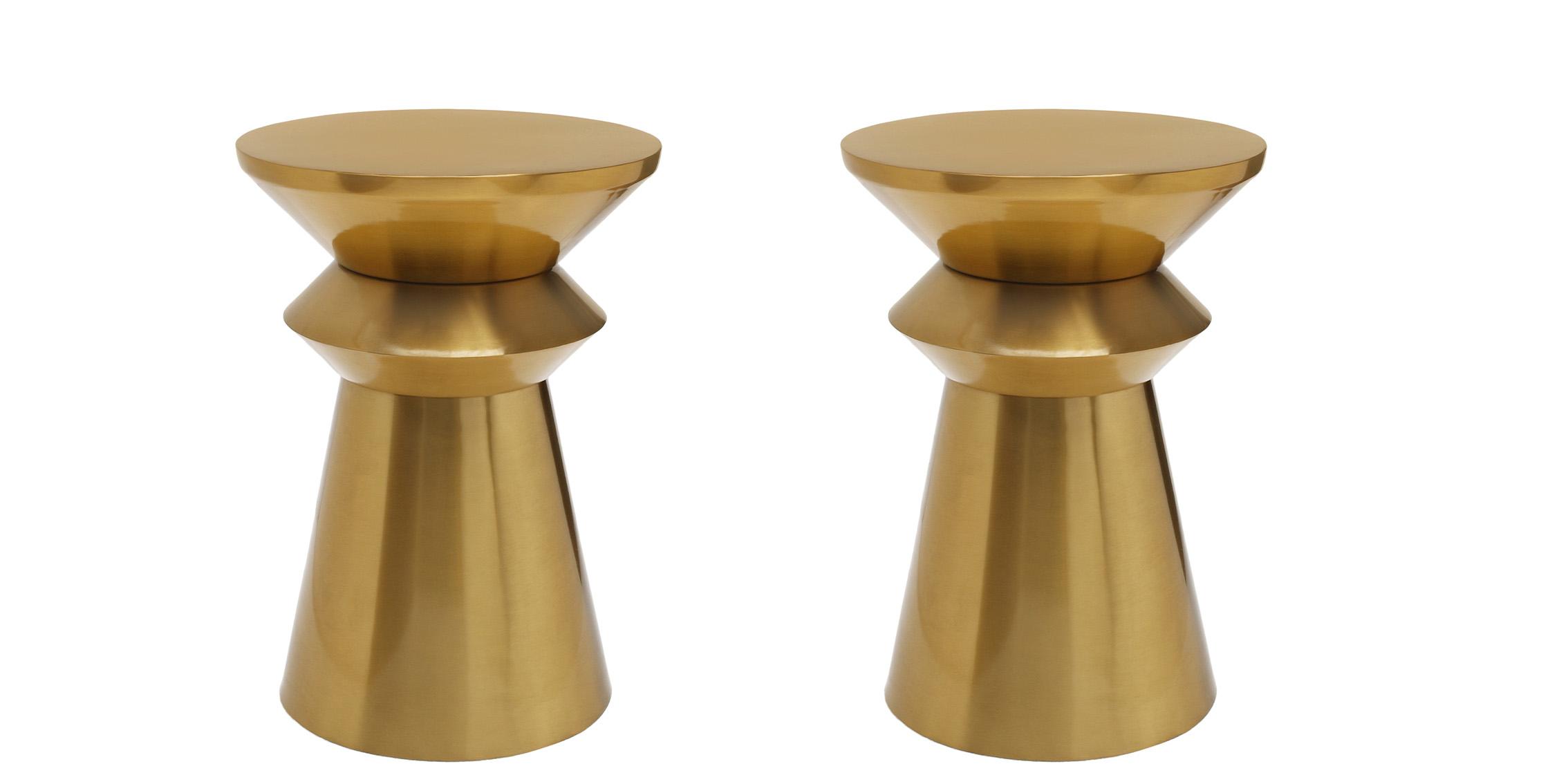 

    
Glam Gold Brushed Metal End Table Set 2 JAI 241-ET  Meridian Modern Contemporary
