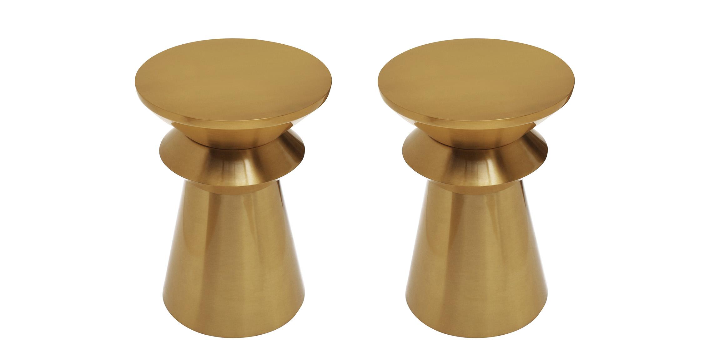 

    
Glam Gold Brushed Metal End Table Set 2 JAI 241-ET  Meridian Modern Contemporary
