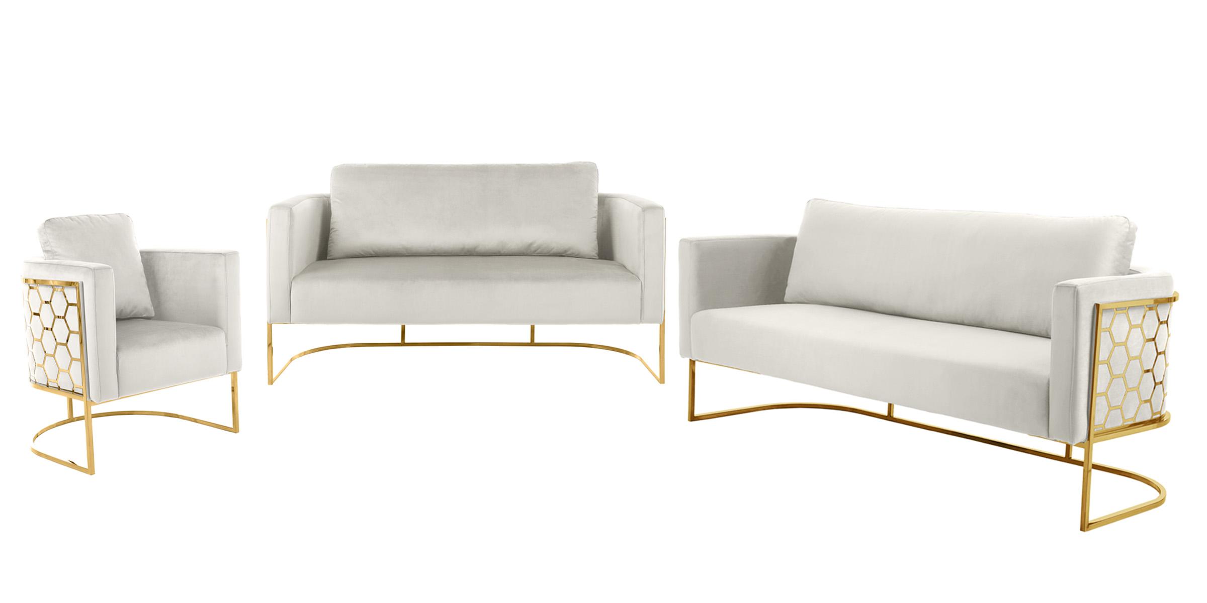 

    
 Shop  Glam Gold & Cream Velvet Chair CASA 692Cream-C Meridian Contemporary Modern
