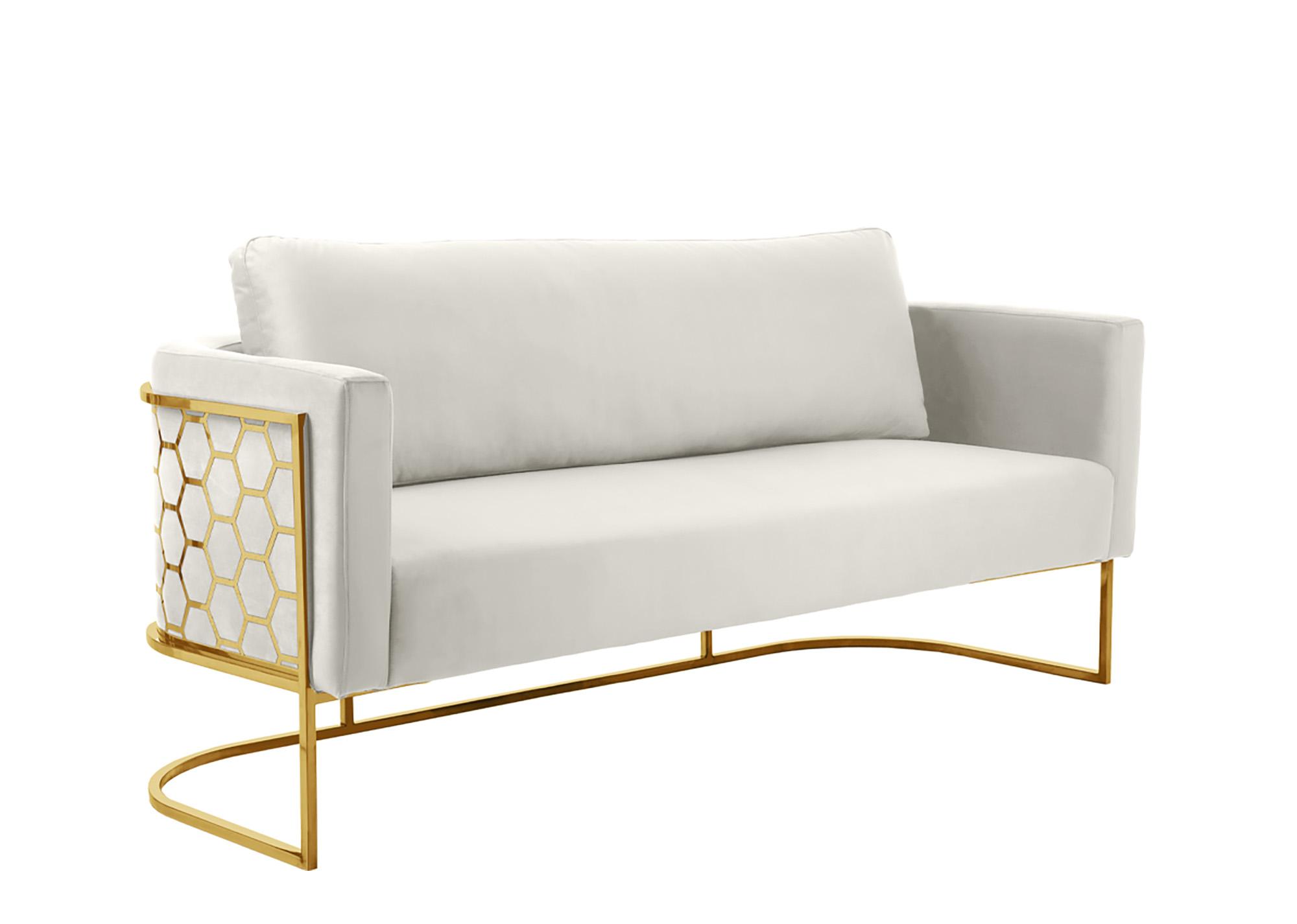 

    
Glam Gold & Cream Velvet Sofa CASA 692Cream-S Meridian Contemporary
