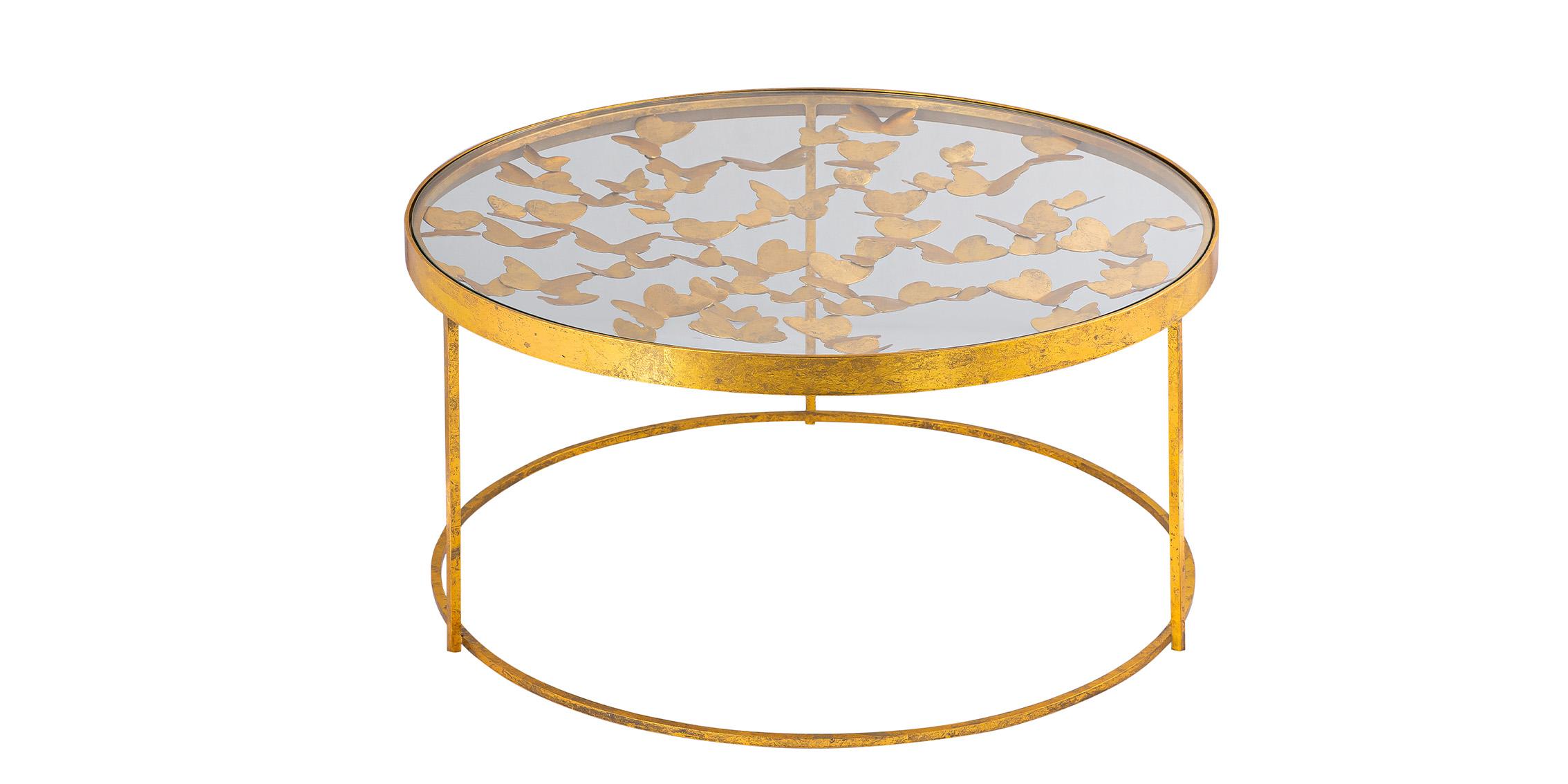 

    
Glam Gold Foil & Glass Top Coffee Table Set 4Pcs BUTTERFLY 470-C Meridian Modern
