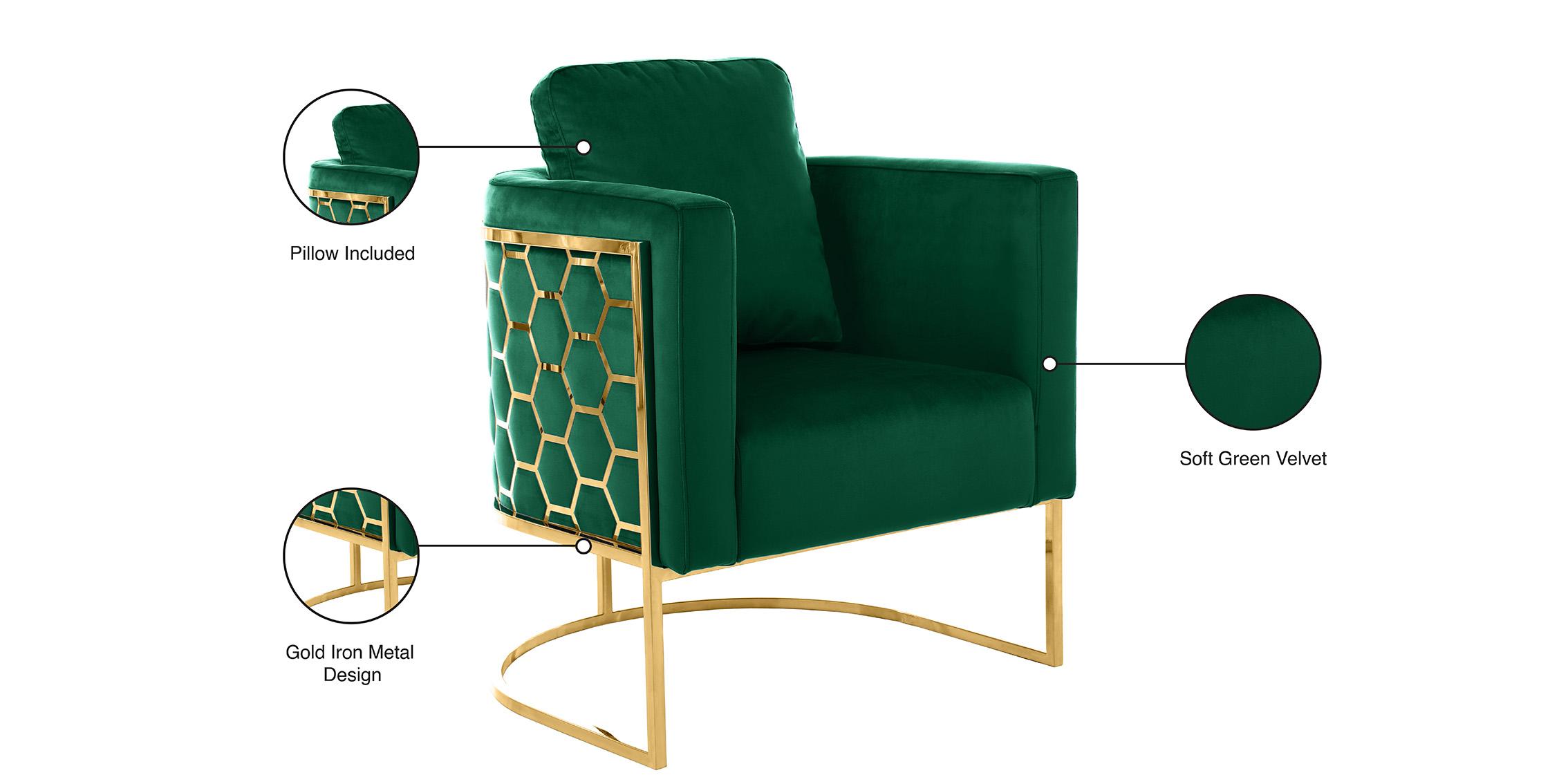 

    
 Order  Glam Gold & Green Velvet Chair Set 2Pcs CASA 692Green-C Meridian Contemporary
