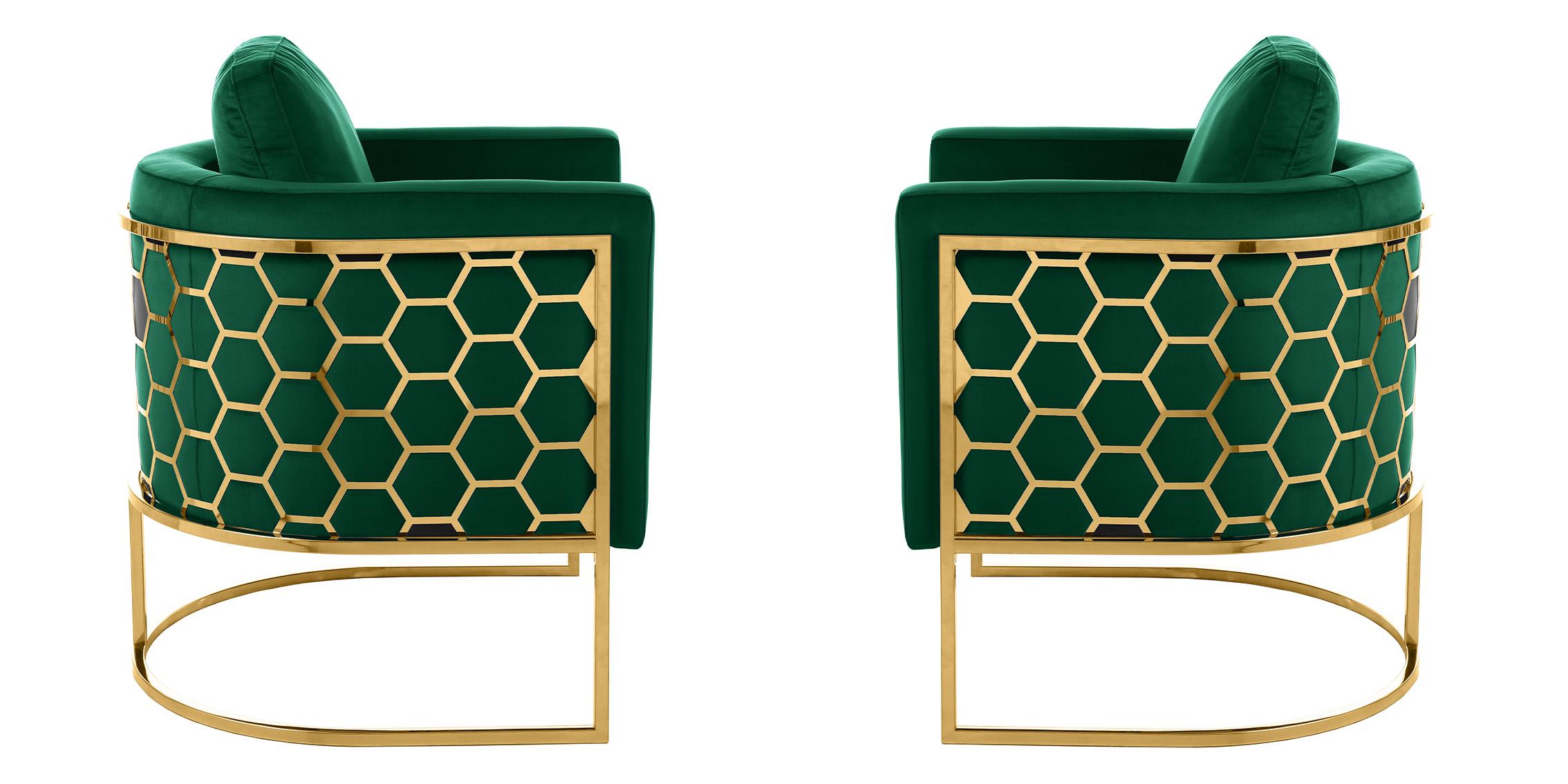 

        
Meridian Furniture CASA 692Green-C-Set-2 Arm Chair Set Green/Gold Velvet 094308254807
