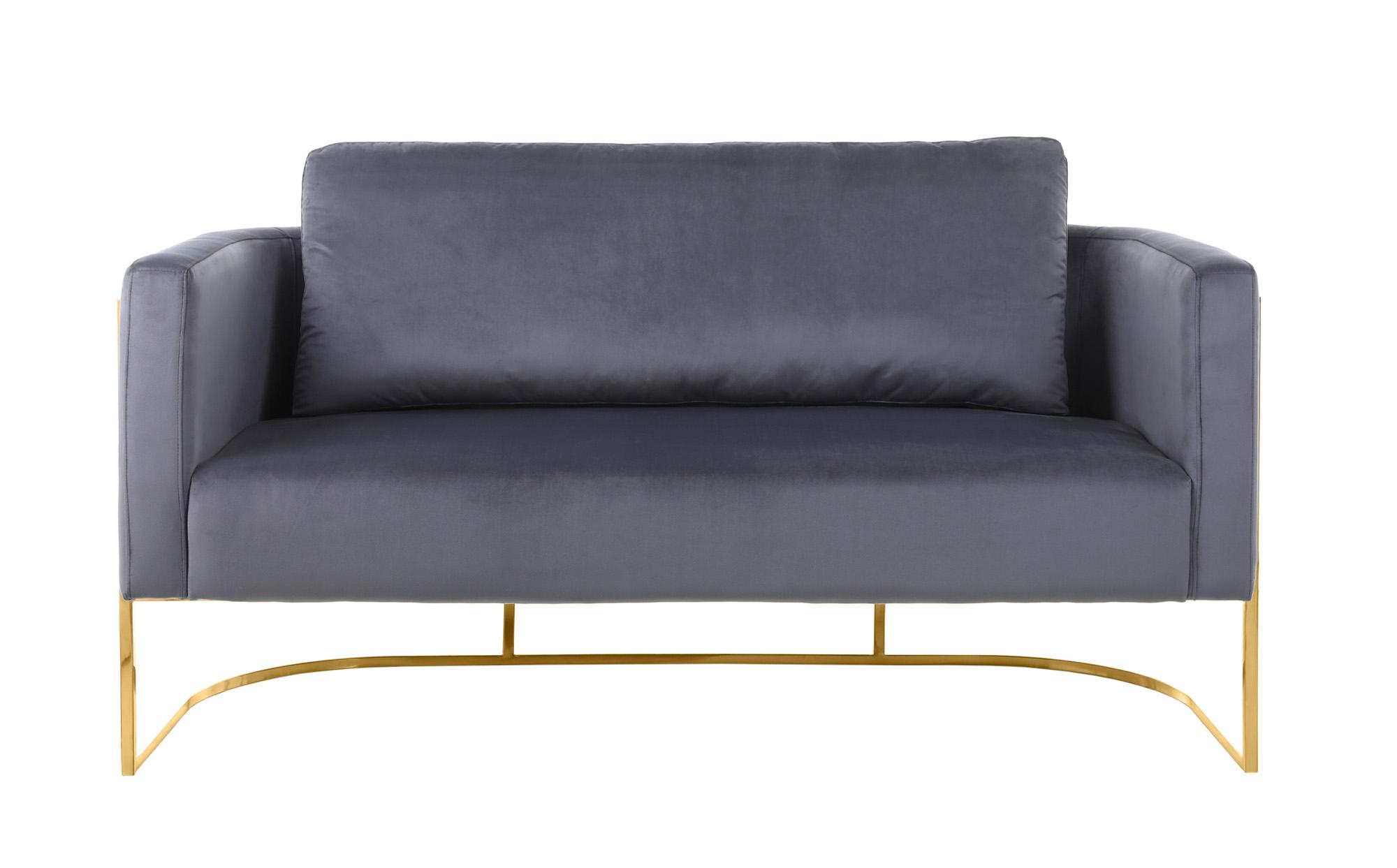 

        
094308254692Glam Gold & Grey Velvet Sofa Set 2Pcs CASA 692Grey-S Meridian Contemporary
