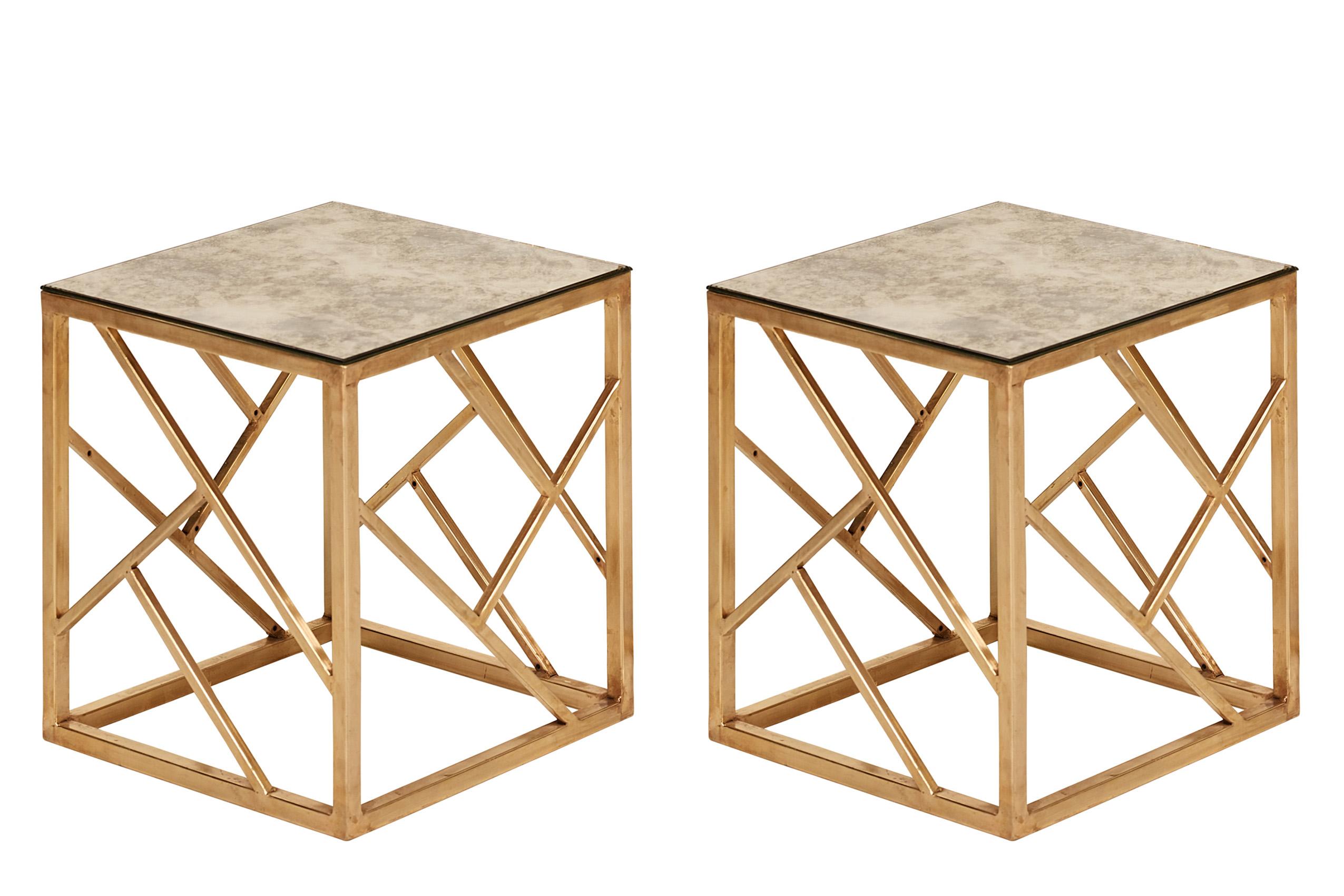 Contemporary, Modern End Table Set EIP-15624-Set EIP-15624-Set -2 in Gold 