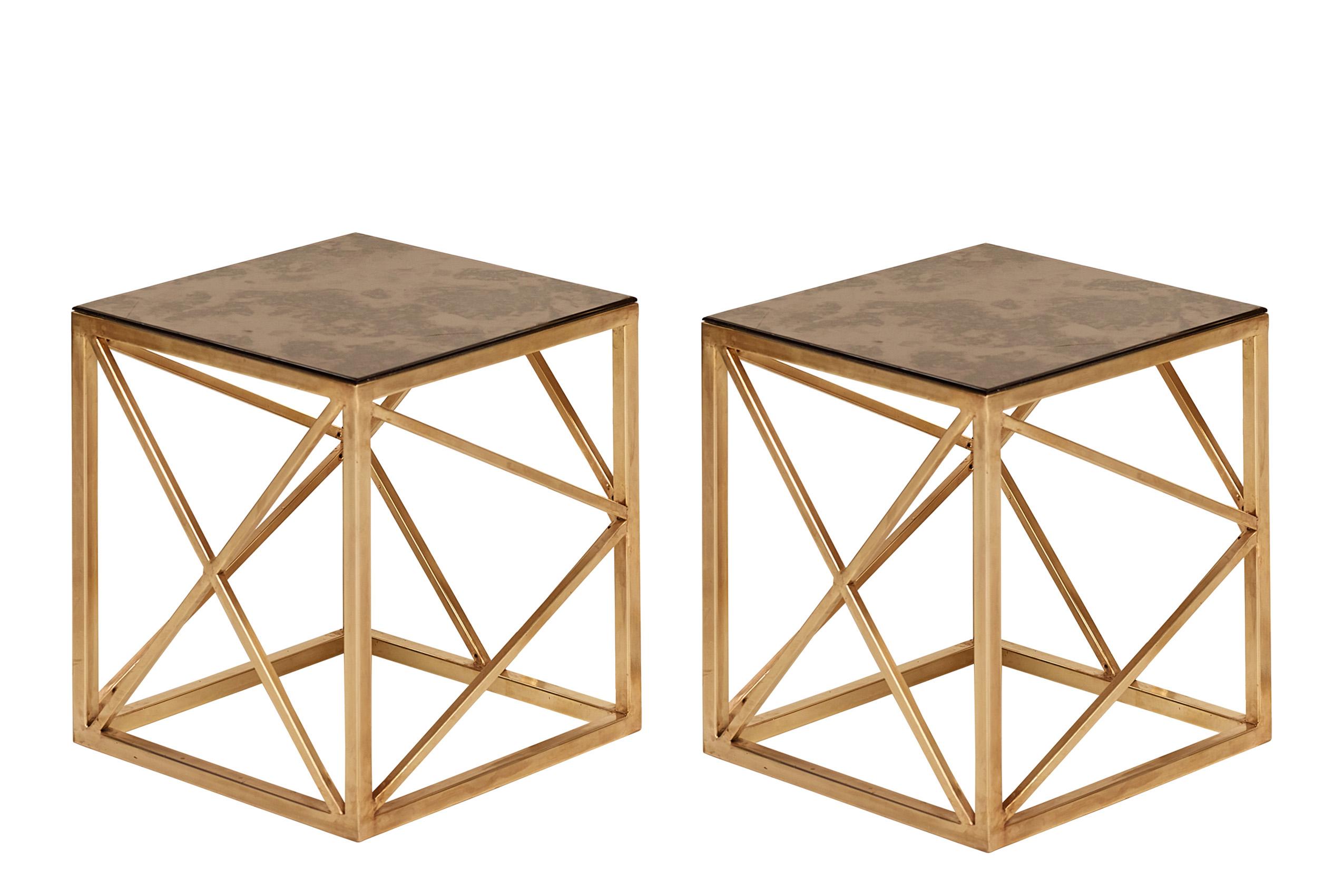 Contemporary, Modern End Table Set EIP-15626-Set EIP-15626-Set -2 in Gold 