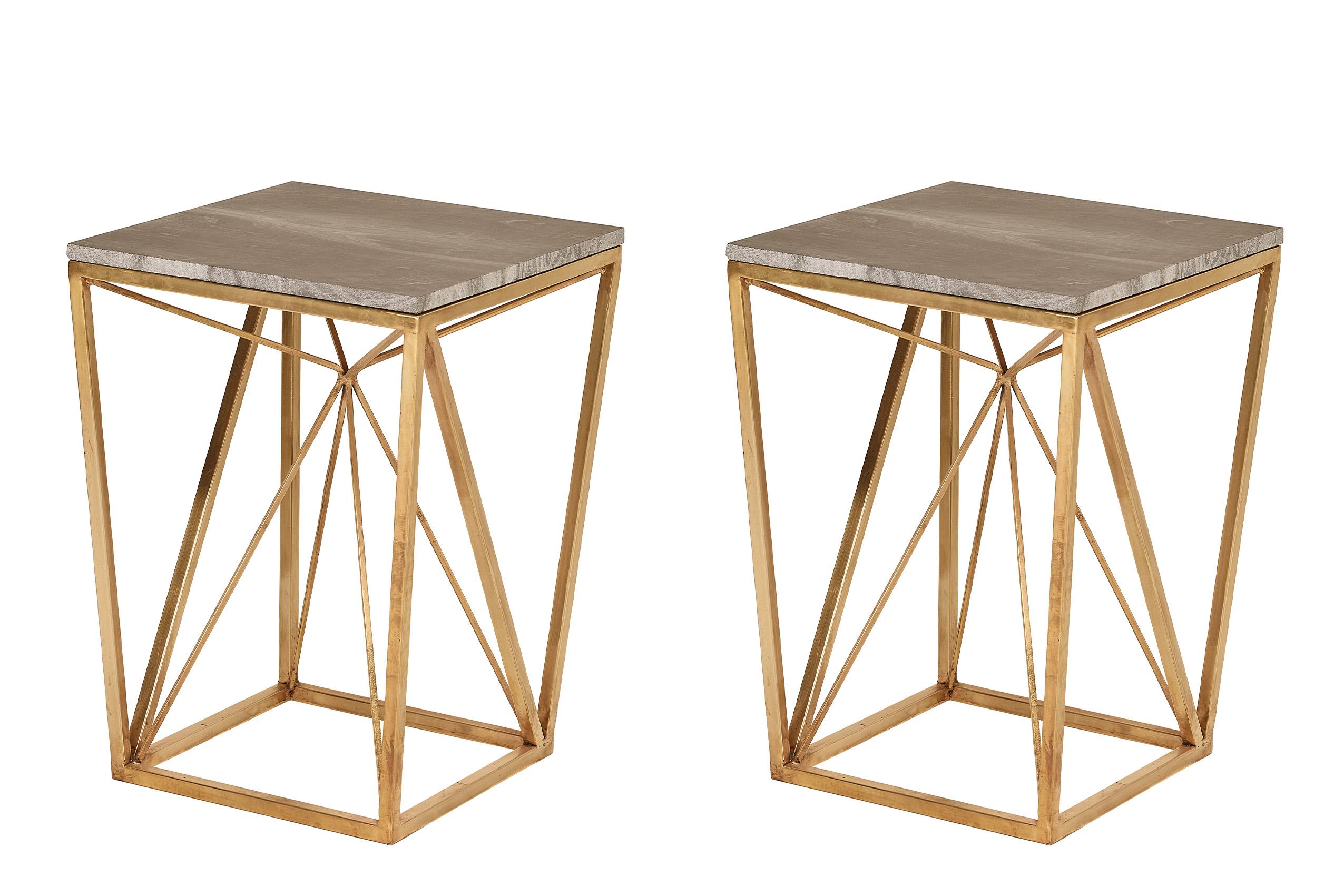 Contemporary, Modern End Table Set EIP-15621-Set EIP-15621-Set -2 in Gold 