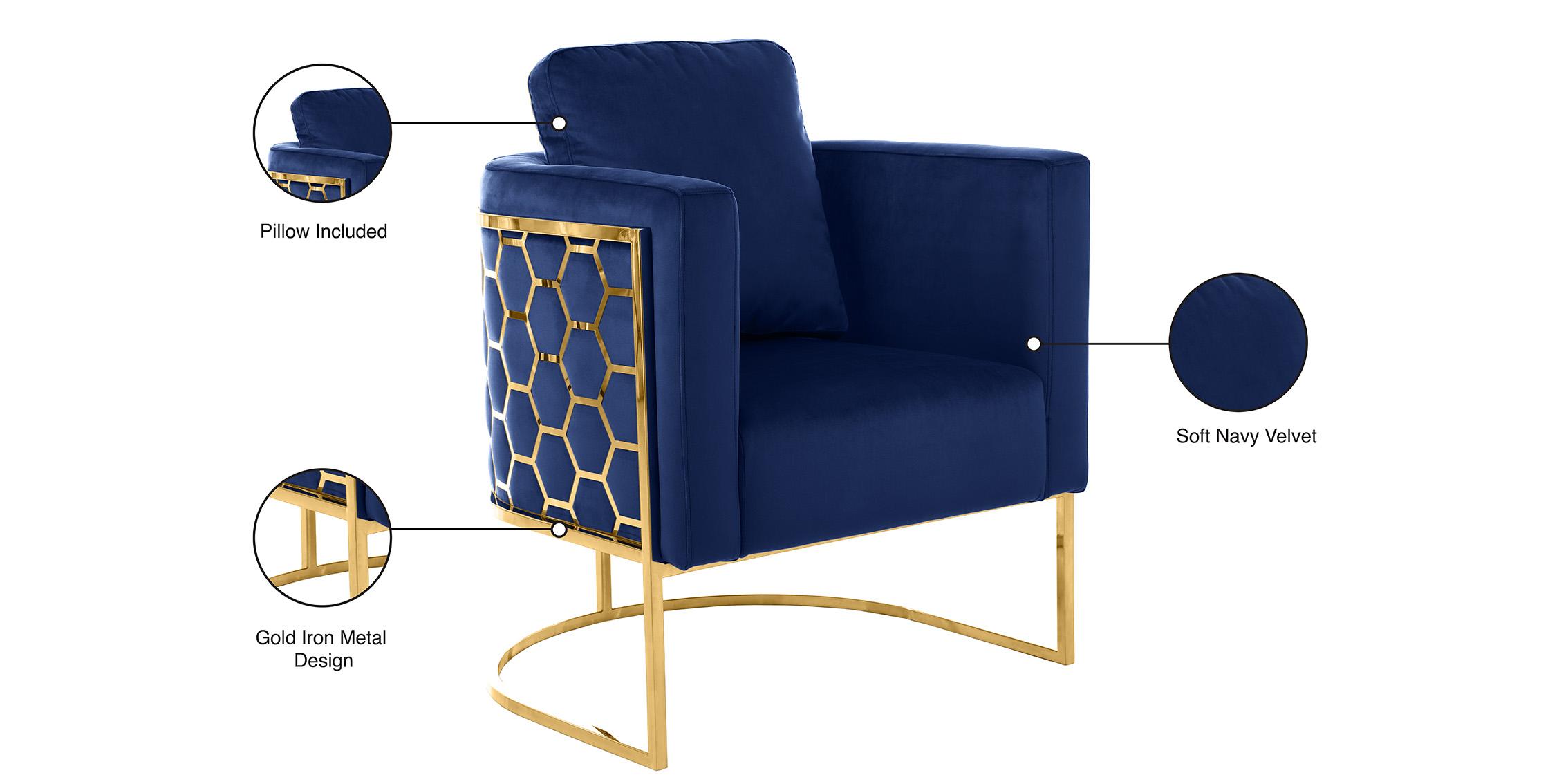 

    
 Order  Glam Gold & Navy Velvet Chair Set 2 Pcs CASA 692Navy-C Meridian Contemporary
