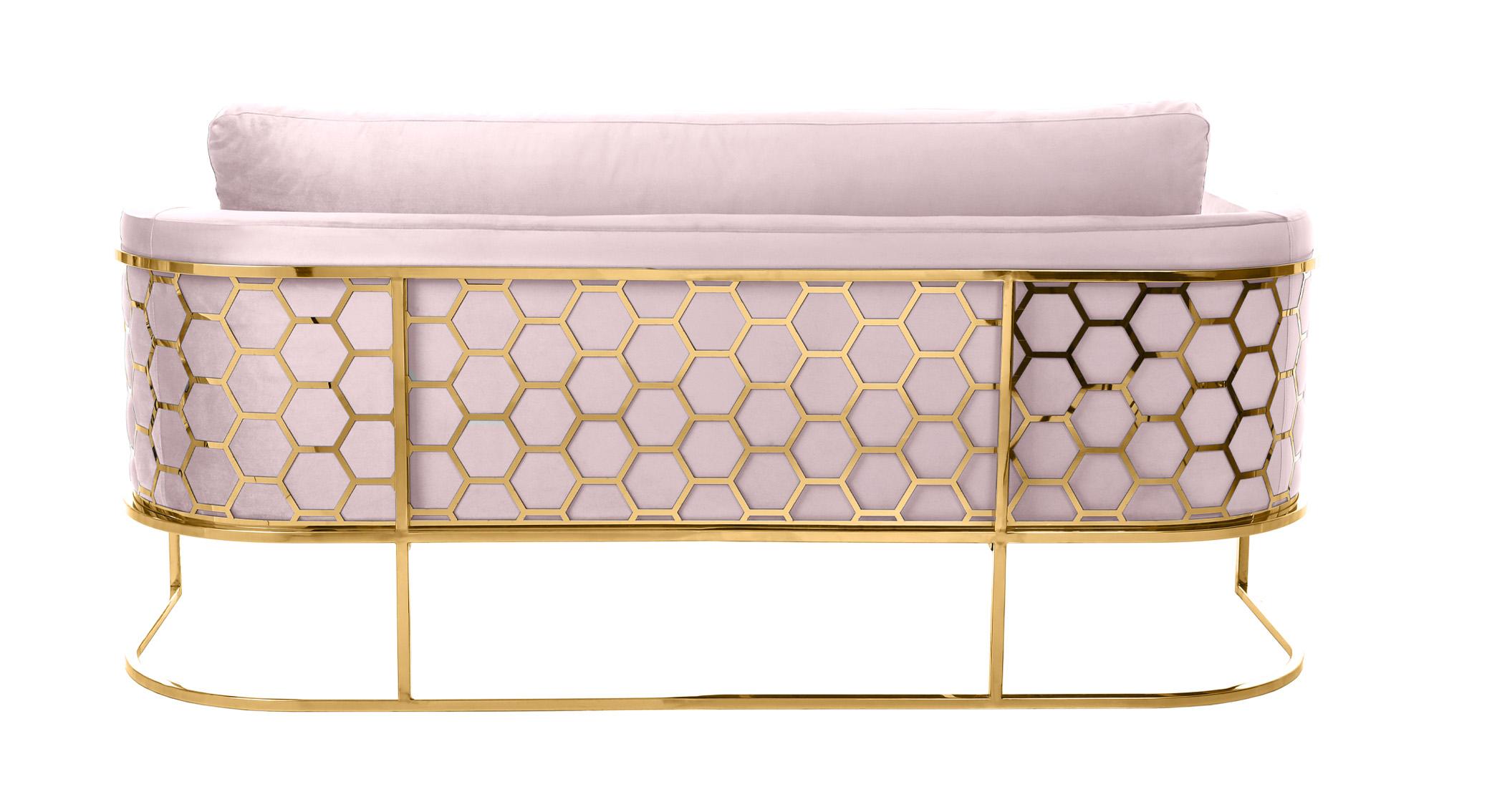 

    
Glam Gold & Pink Velvet Sofa CASA 692Pink-S Meridian Contemporary Modern
