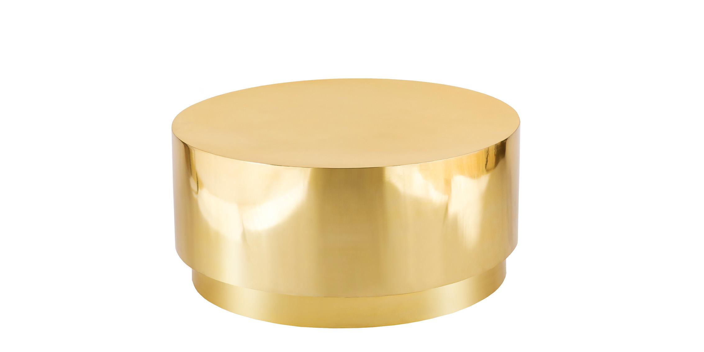 

    
Glam Gold Stainless Steel Drum Coffee Table JAZZY 281 Meridian Modern
