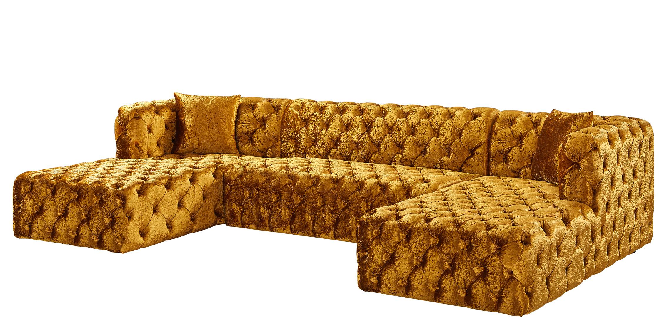 

    
676Gold-Sectional Glam Gold Velvet Button Tufted Sectional Sofa COCO 676Gold Meridian Modern
