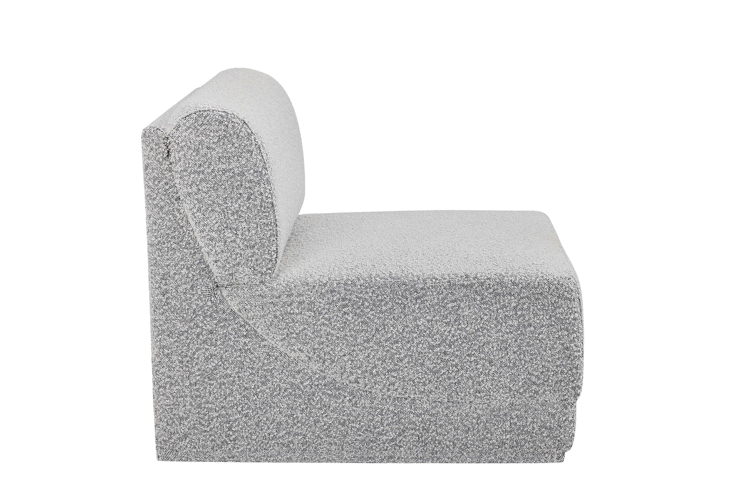 

        
Meridian Furniture Ollie 118Grey-Armless Armless Chair Gray Boucle 094308291628
