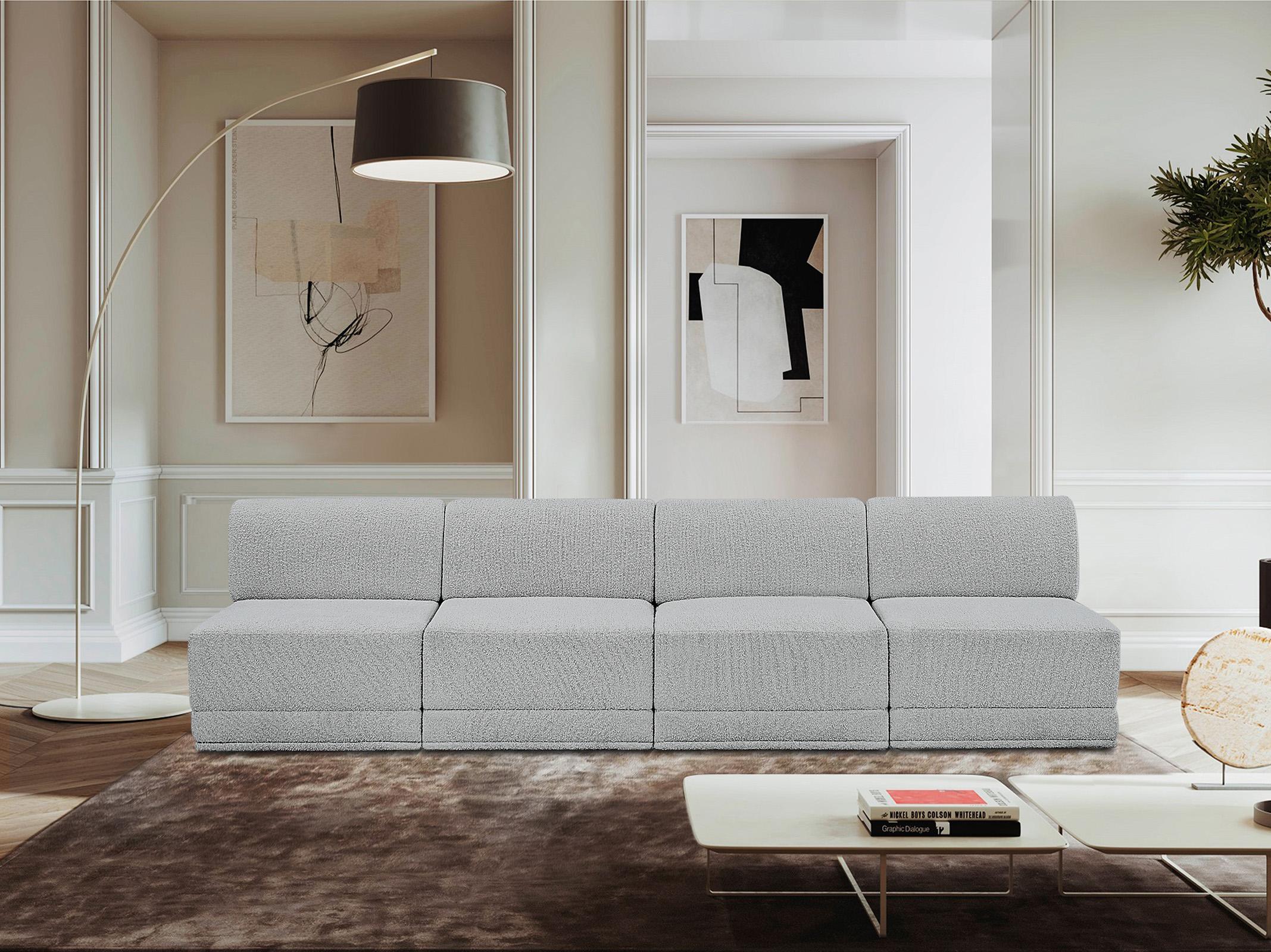 

    
Glam Gray Boucle Modular Sofa Ollie 118Grey-S120 Meridian Contemporary Modern
