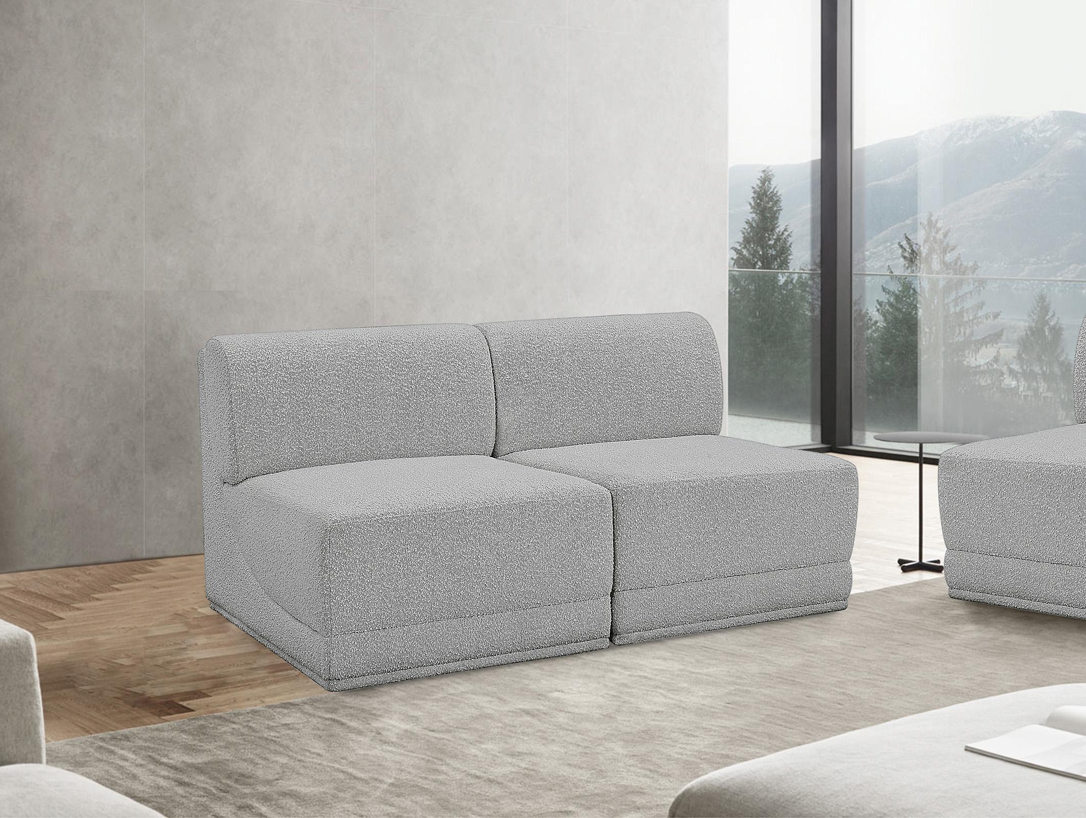 

    
Glam Gray Boucle Modular Sofa Ollie 118Grey-S60 Meridian Contemporary Modern
