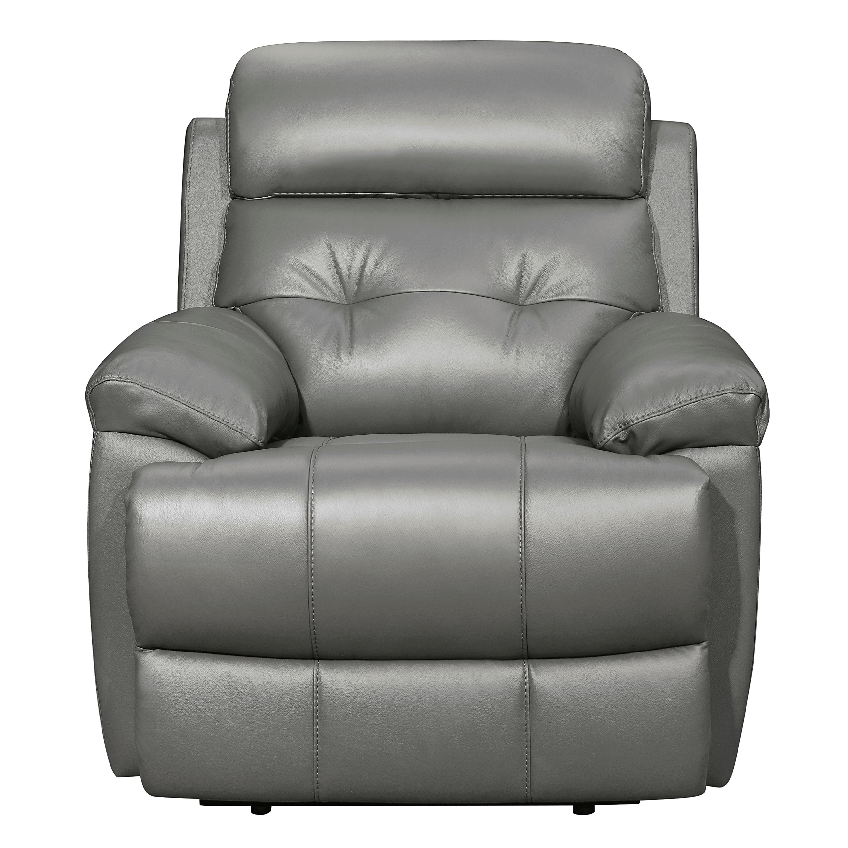 

    
Glam Gray Leather Reclining Chair Homelegance 9529GRY-1 Lambent
