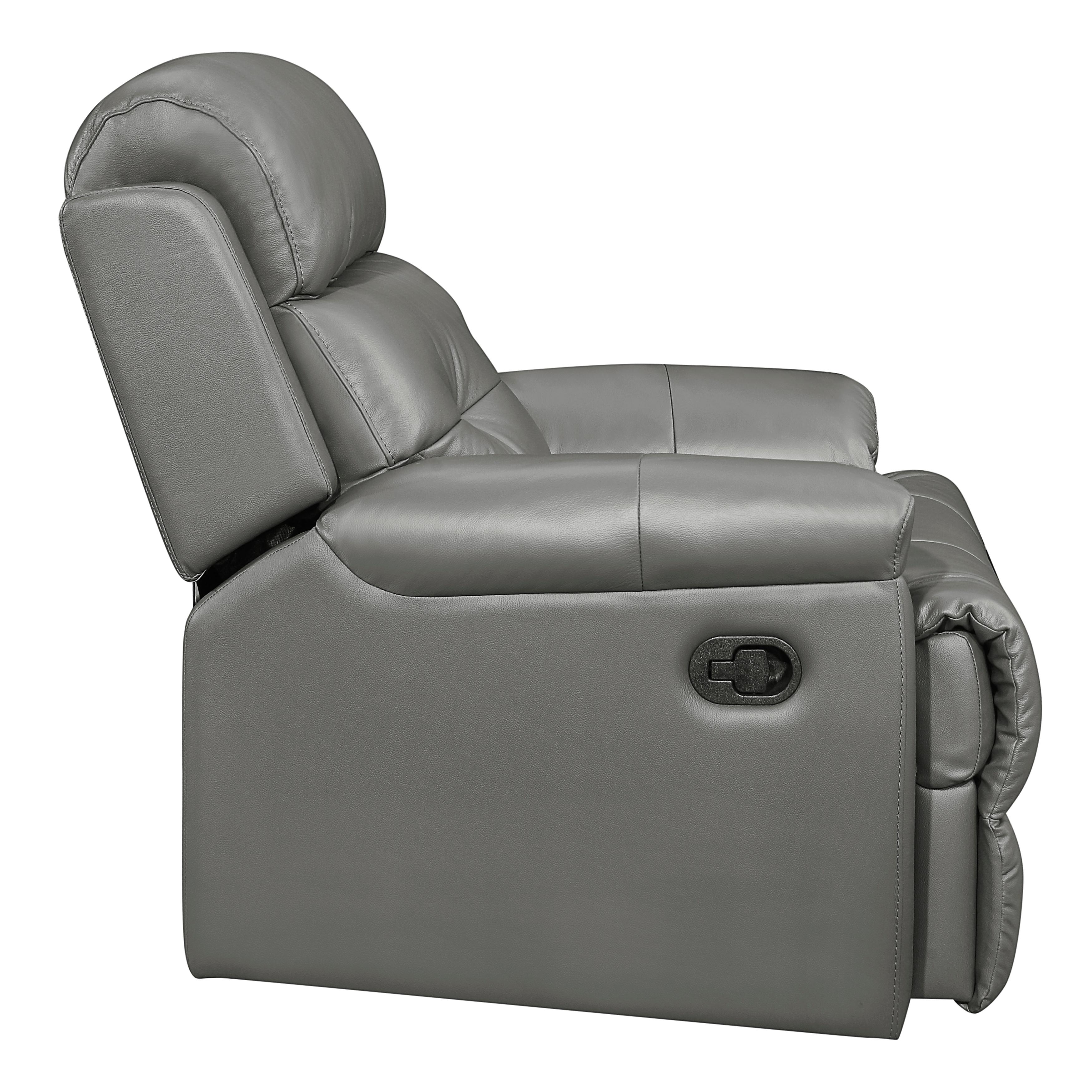 

                    
Homelegance 9529GRY-1 Lambent Reclining Chair Gray Leather Purchase 
