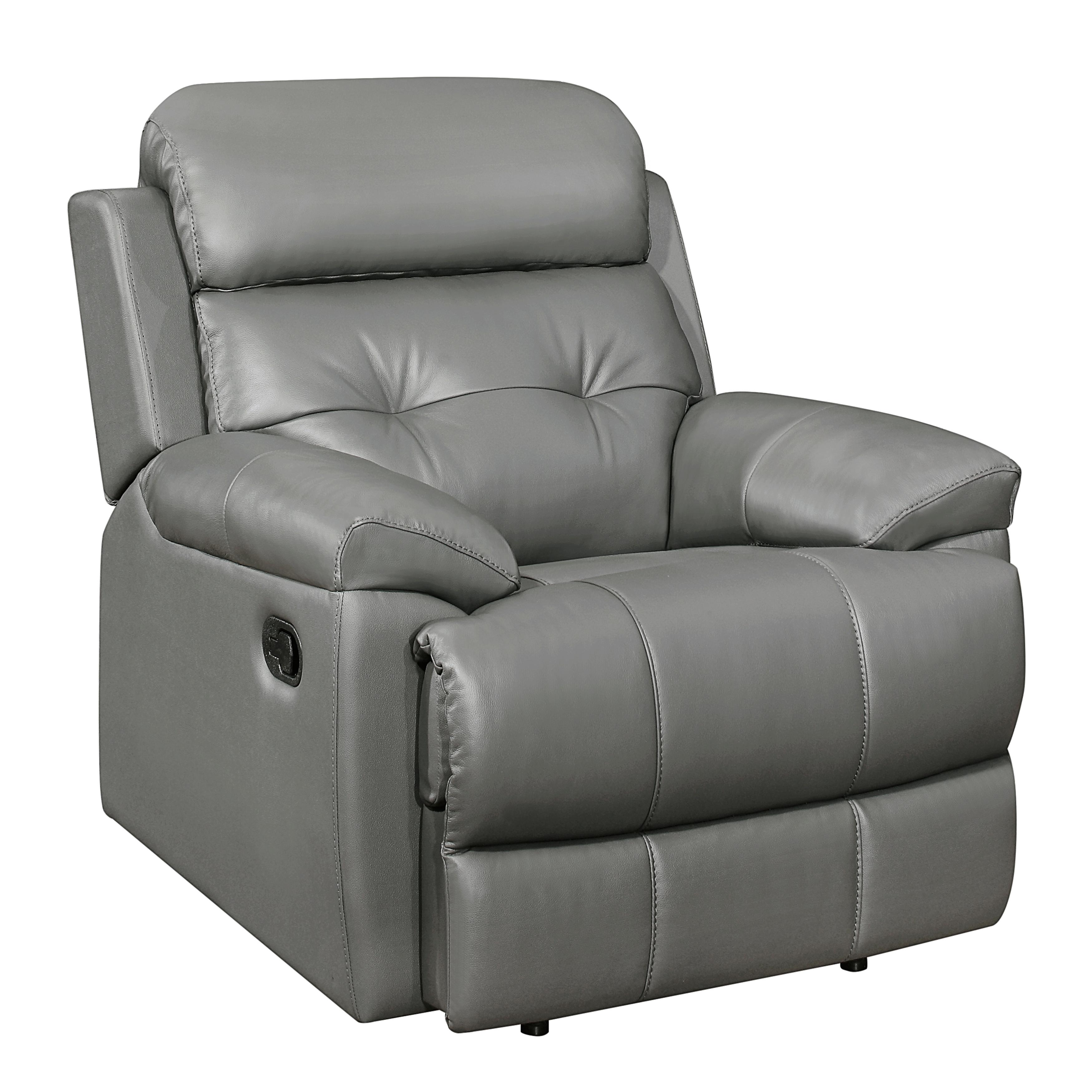 

    
 Order  Glam Gray Leather Reclining Sofa Set 3pcs Homelegance 9529GRY Lambent
