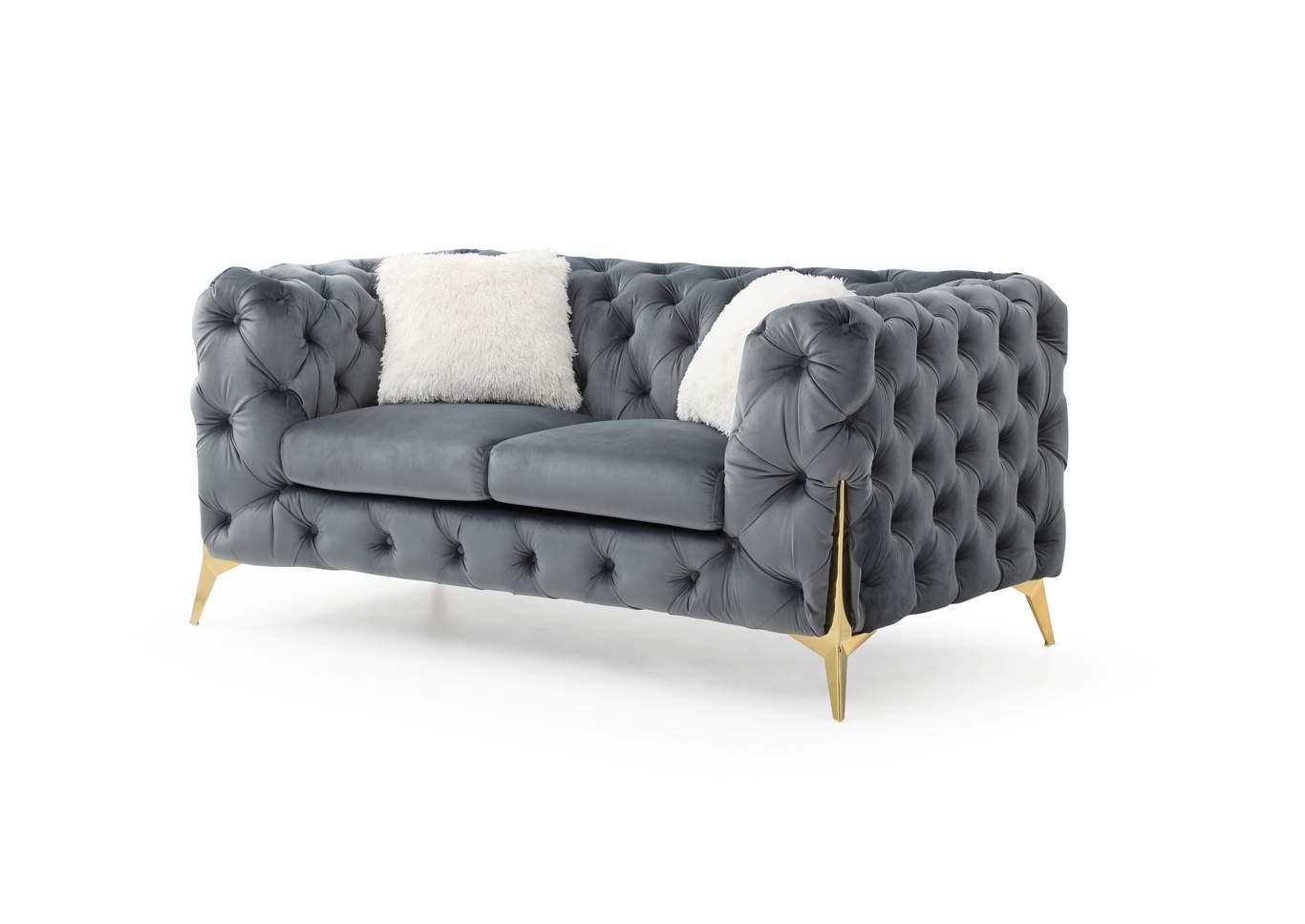 Contemporary, Modern Loveseat MODERNO GHF-808857951649 in Gray Fabric