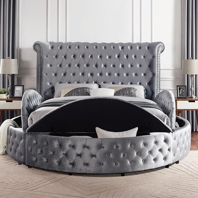 

    
Furniture of America CM7178GY-CK Sansom Platform Bed Gray CM7178GY-CK
