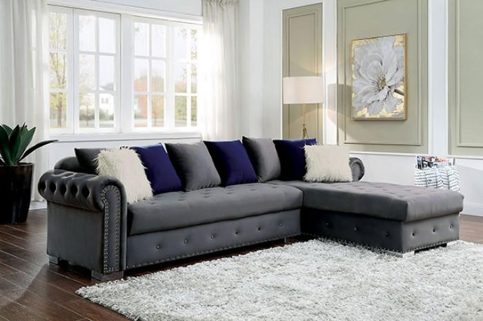 Modern Sectional Sofa CM6239GY Wilmington CM6239GY in Gray 