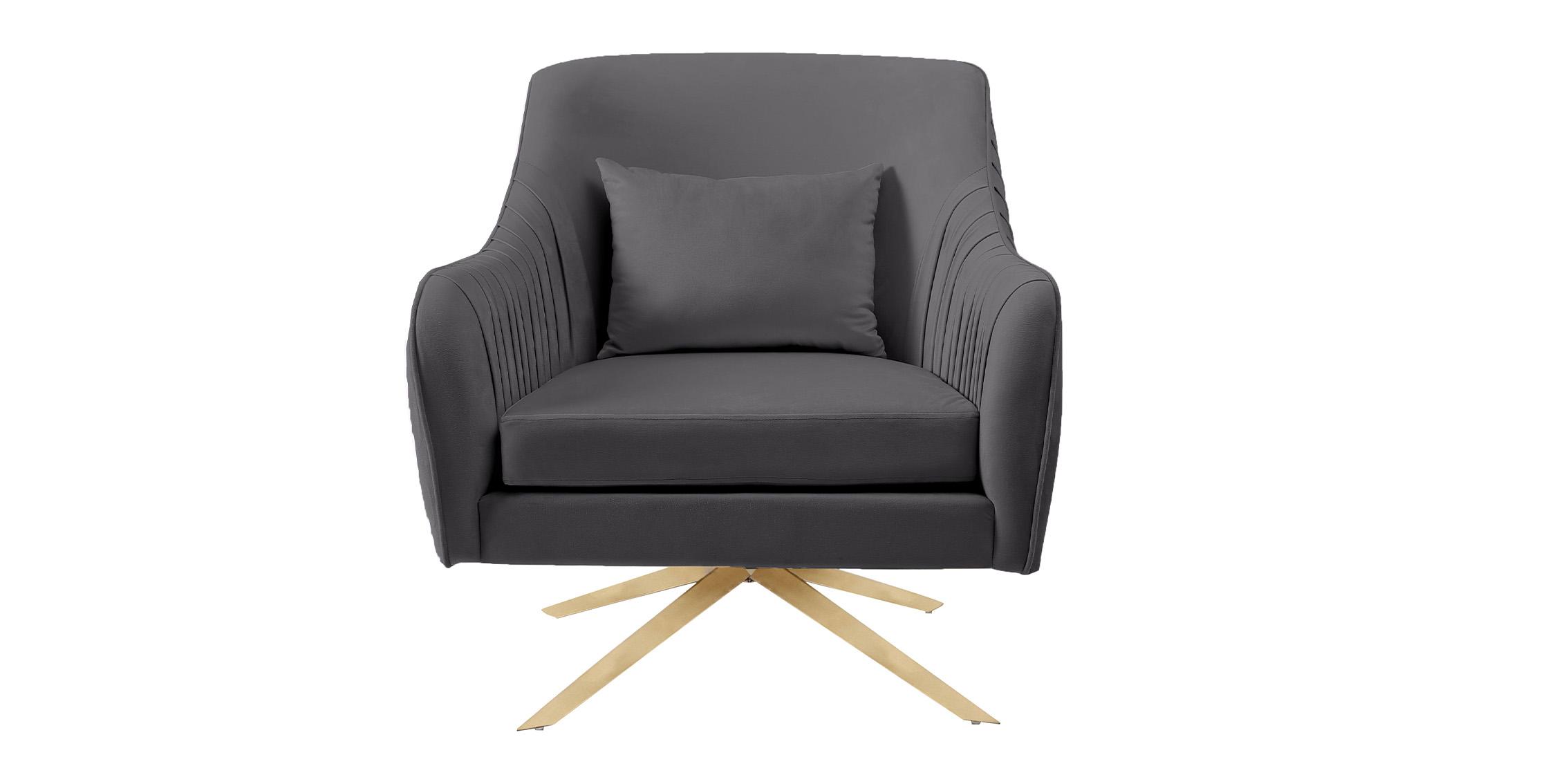 

        
Meridian Furniture PALOMA 585Grey Arm Chair Gray Velvet 704831400427
