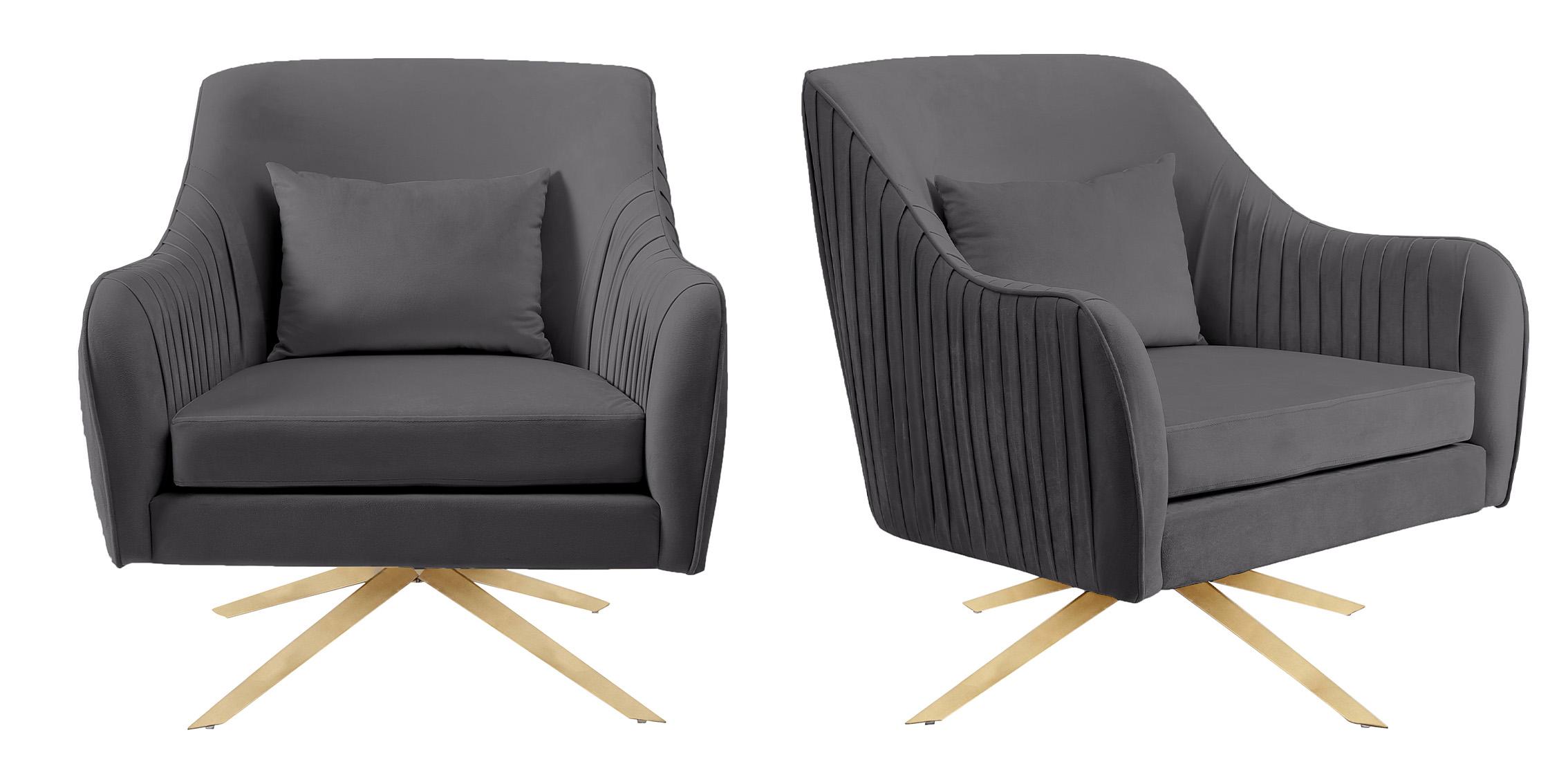 

        
Meridian Furniture PALOMA 585Grey-Set Arm Chair Set Gray Velvet 704831400427
