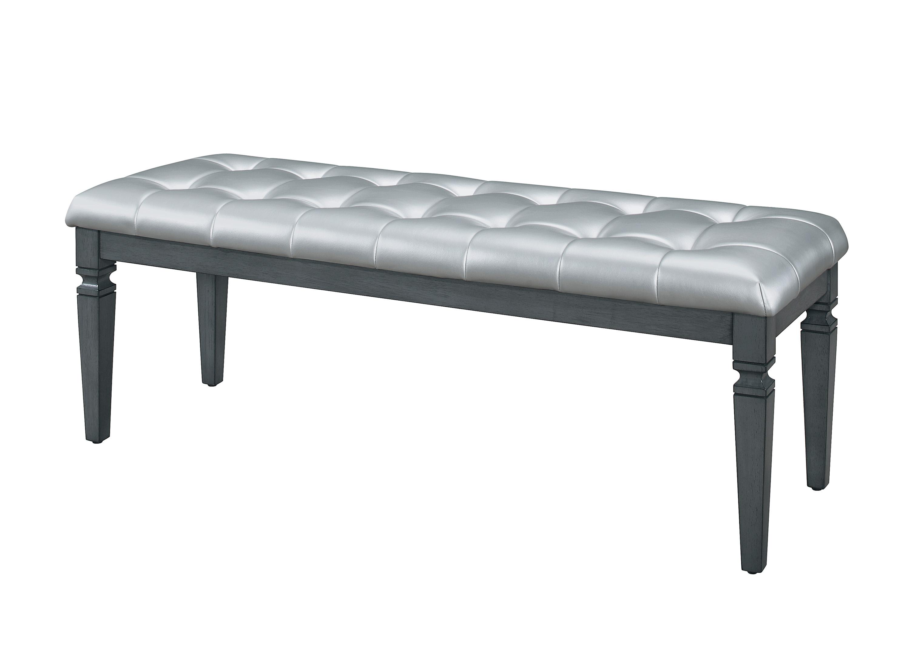 Modern Bed Bench 1916GY-FBH Allura 1916GY-FBH in Gray Faux Leather