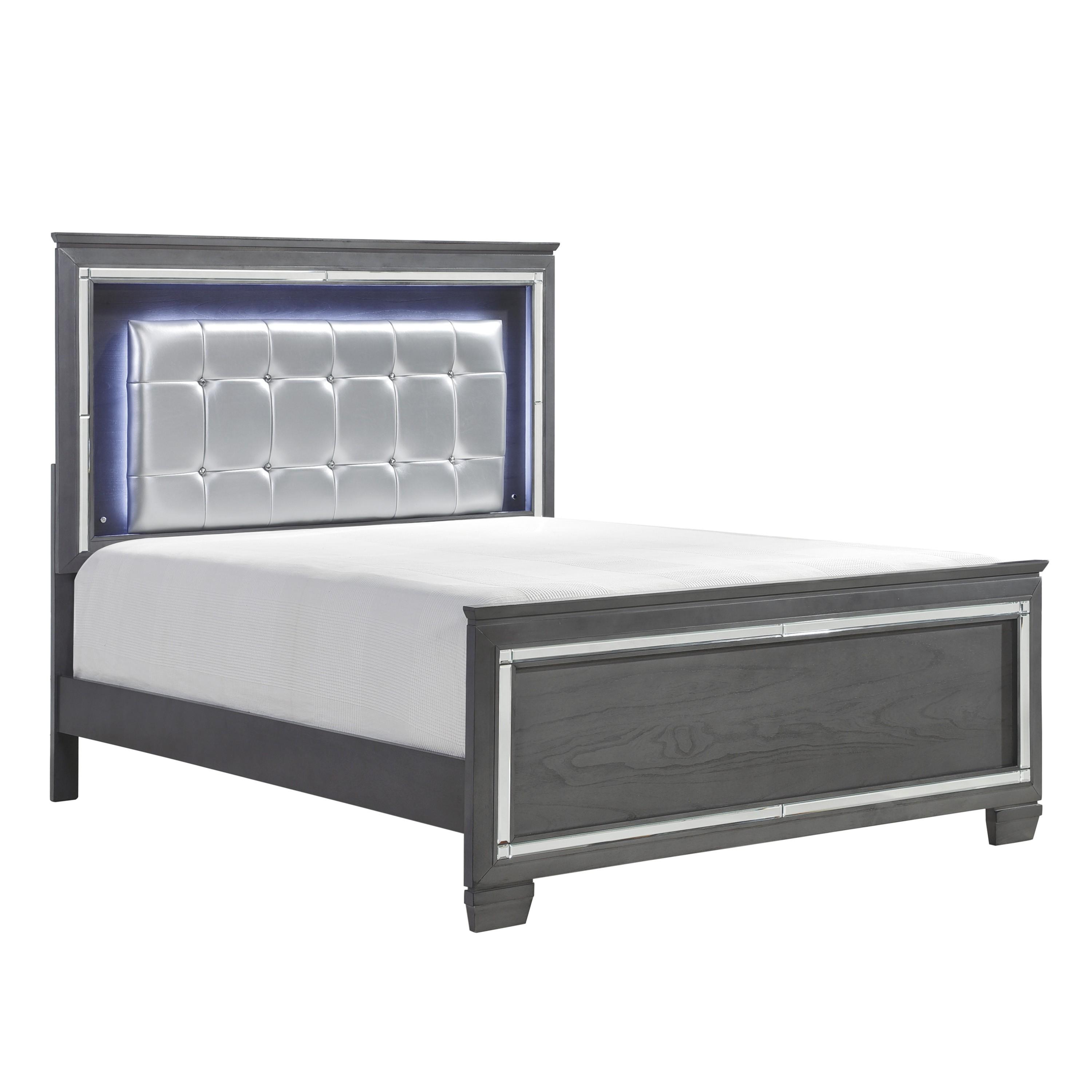 Modern Bed 1916KGY-1CK* Allura 1916KGY-1CK* in Gray Faux Leather