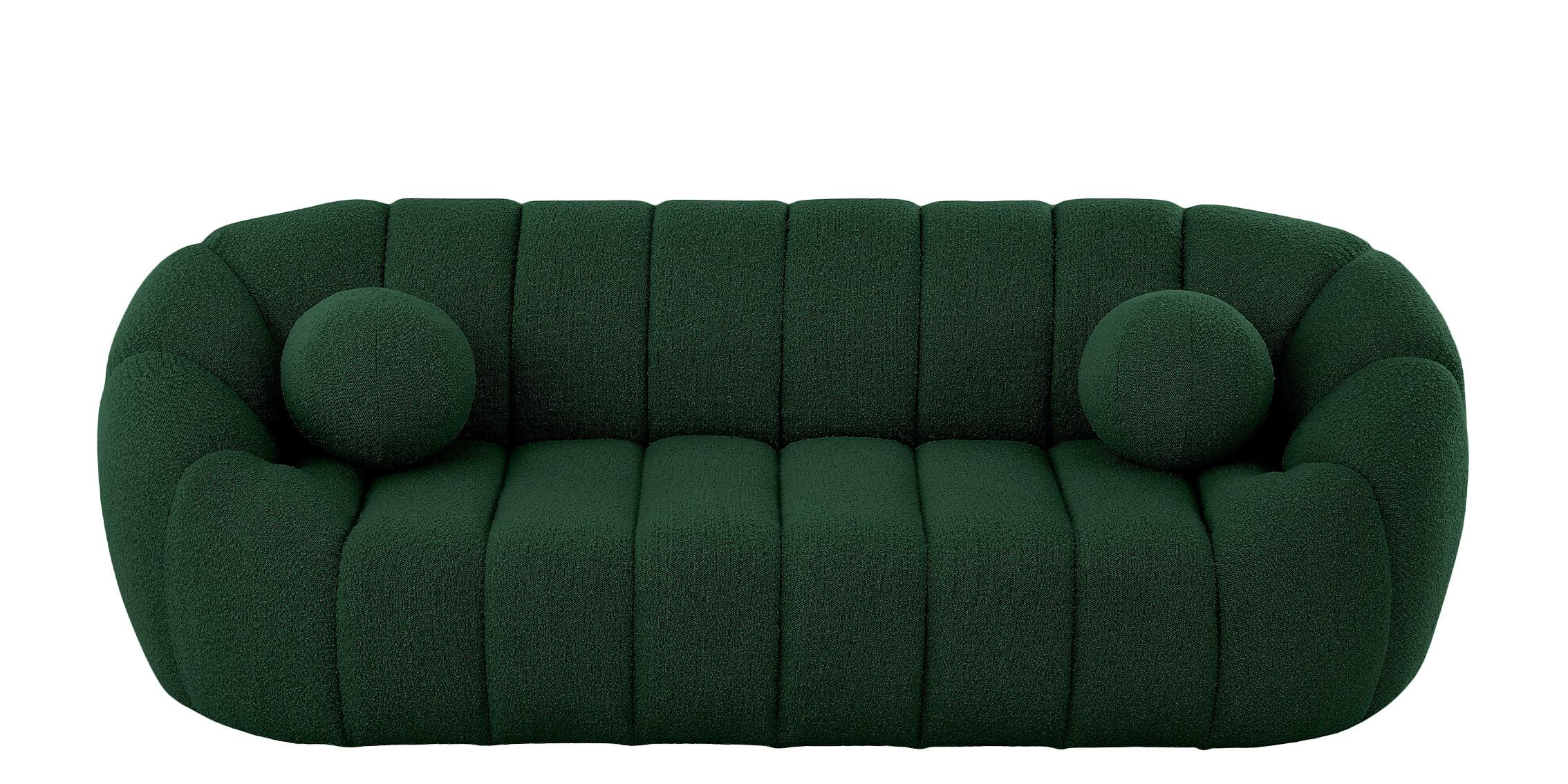 

    
 Shop  Glam Green Boucle Channel Tufted Sofa Set 3P ELIJAH 644Green-S Meridian Modern

