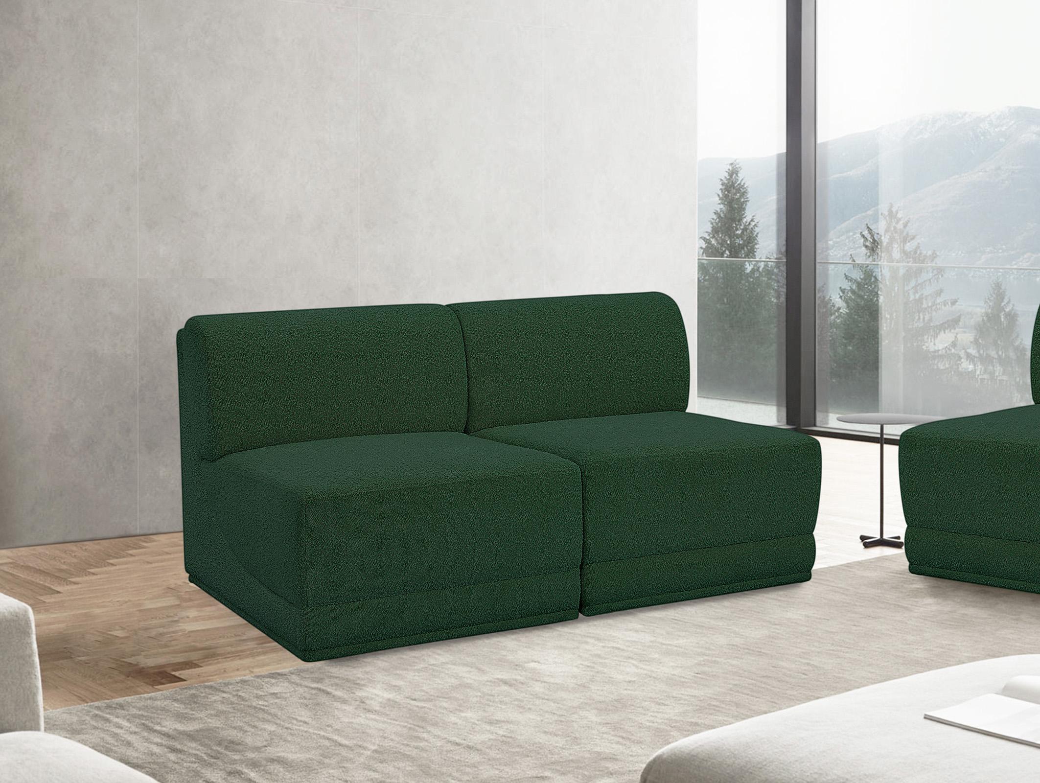 

    
Glam Green Boucle Modular Sofa Ollie 118Green-S60 Meridian Contemporary Modern
