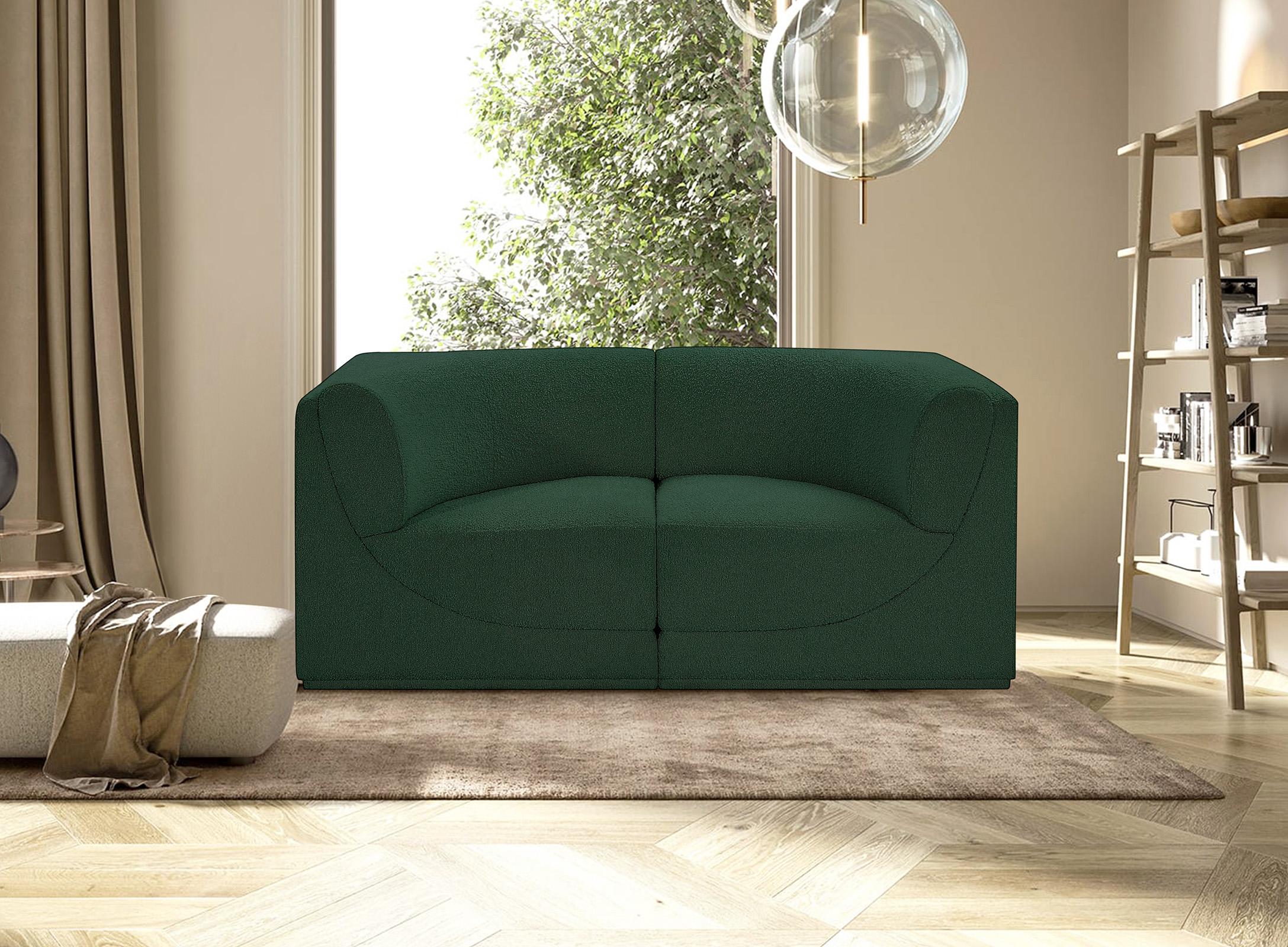 

    
Glam Green Boucle Modular Sofa Ollie 118Green-S68 Meridian Contemporary Modern

