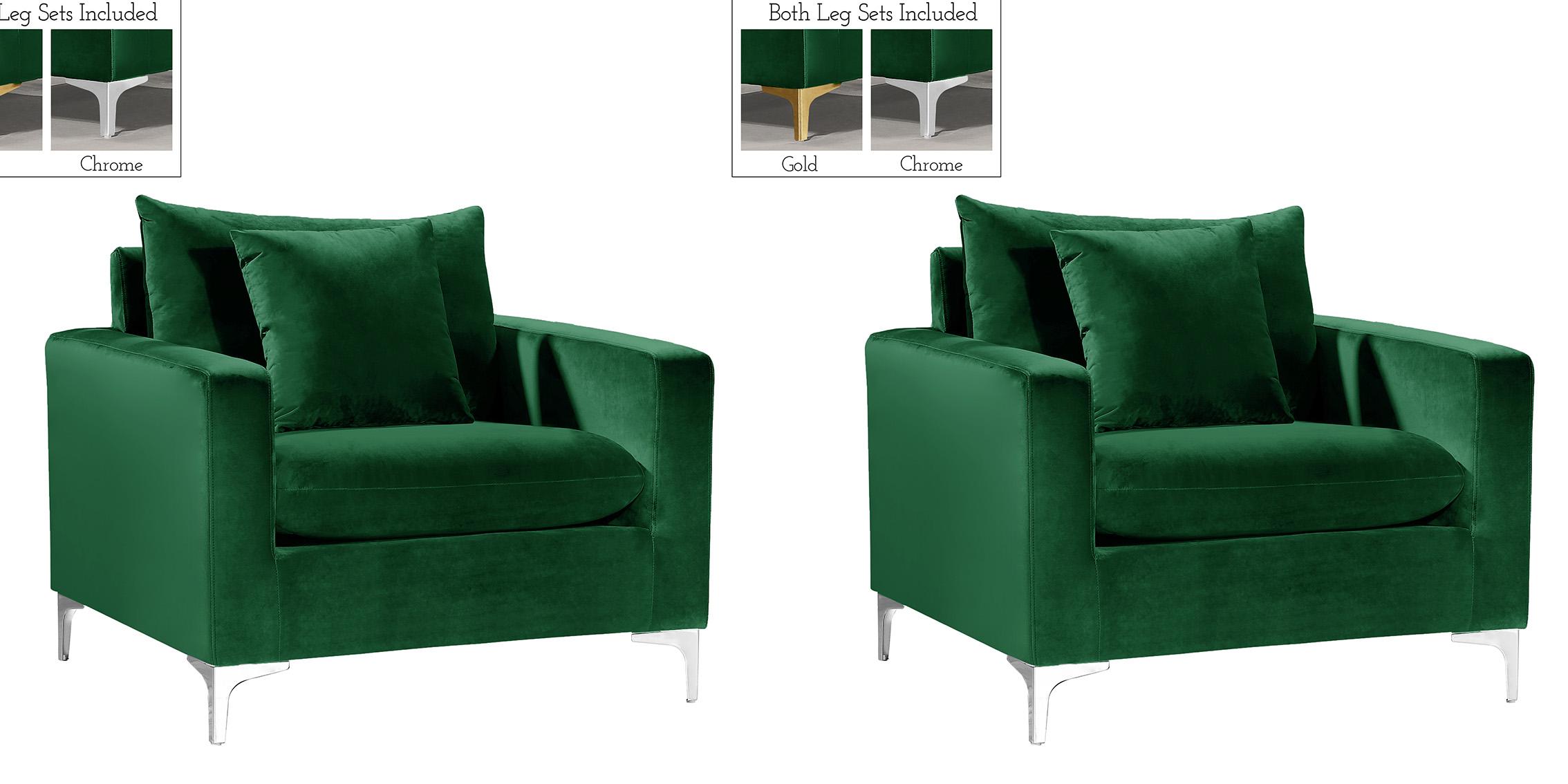 

        
Meridian Furniture Naomi 633Green-C Arm Chair Chrome/Green/Gold Velvet 704831402001
